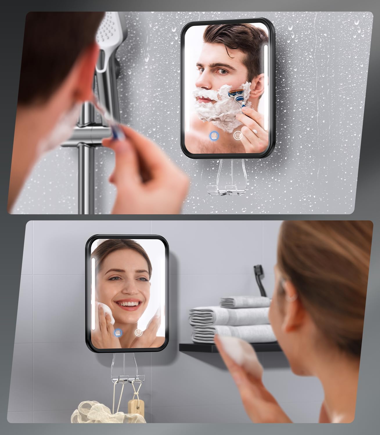 No-Fog Heated Shower Mirror