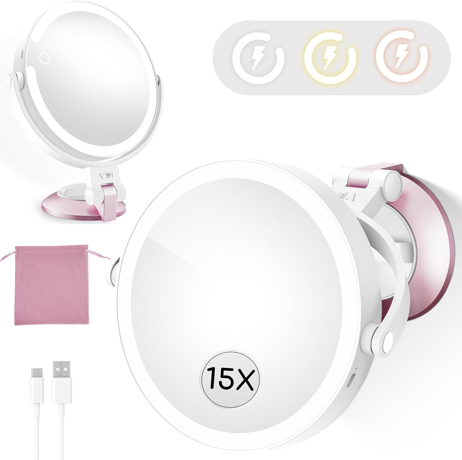 Wall-Mounted Magnifying Mirror with suction cup