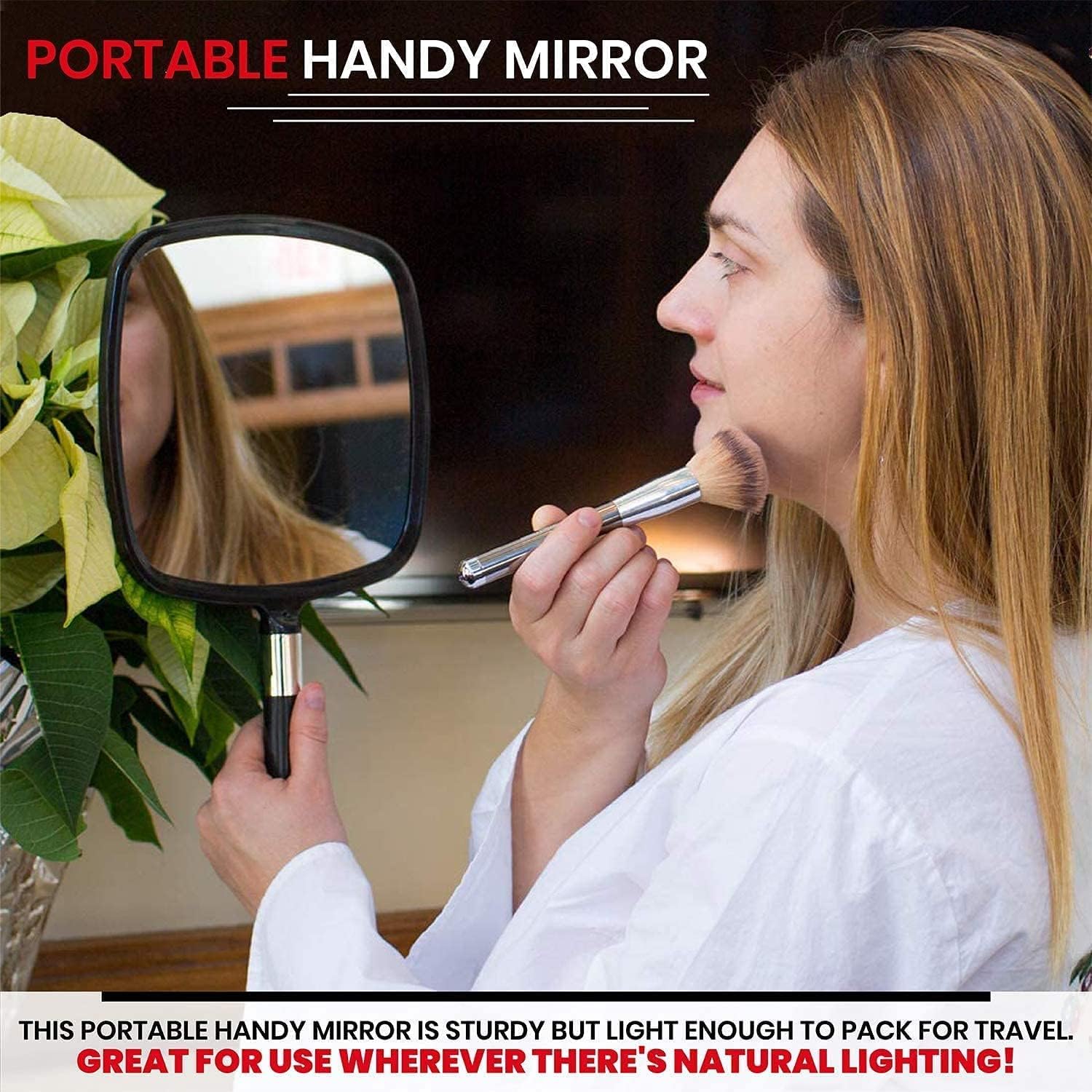 Mirrorvana Large Hand Mirror with Comfy Handle Your Pro-Professional Choice