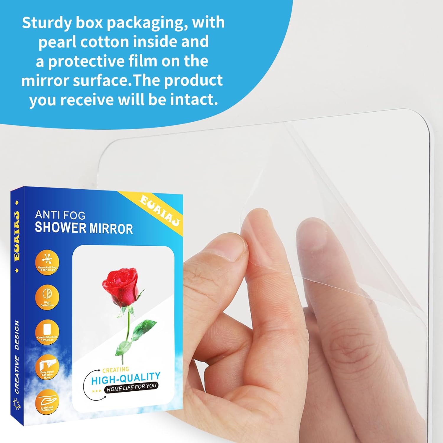 Perfect Multi-Use shower mirror for shaving with razor holder