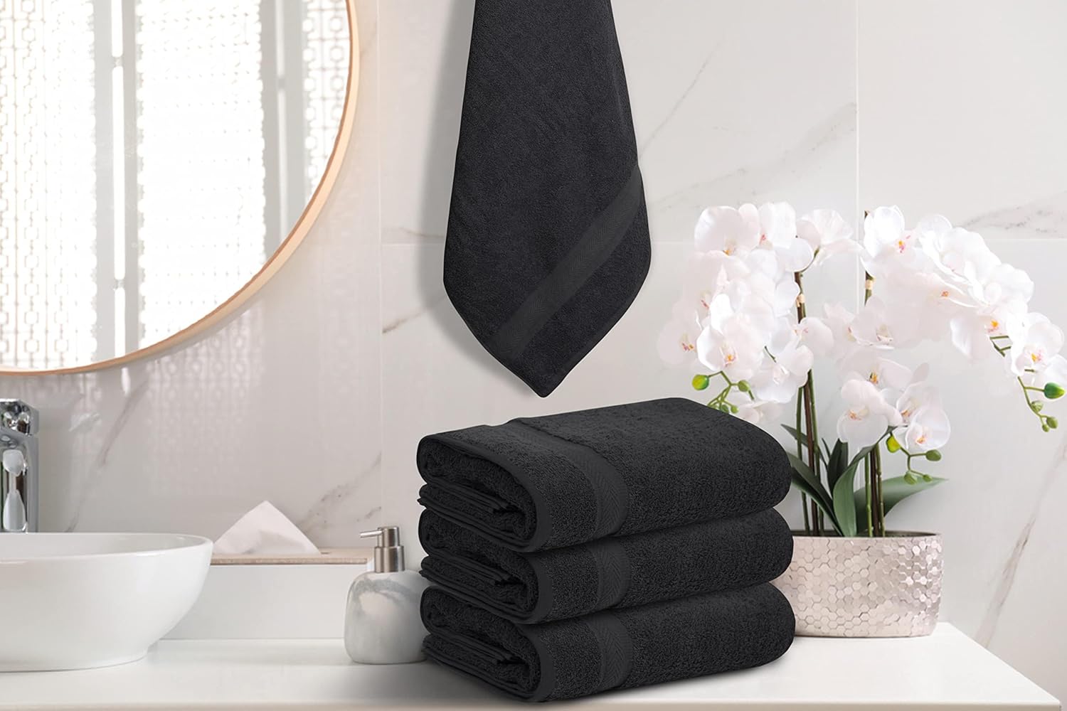 6-Piece Premium Terry Bath Towels Soft Quick Dry