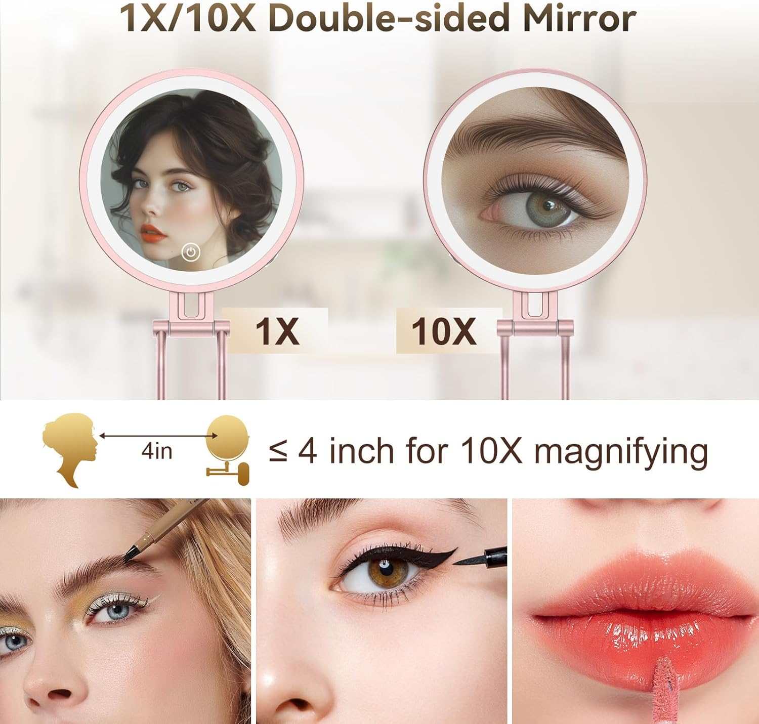 10X Magnifying Travel Makeup Mirror