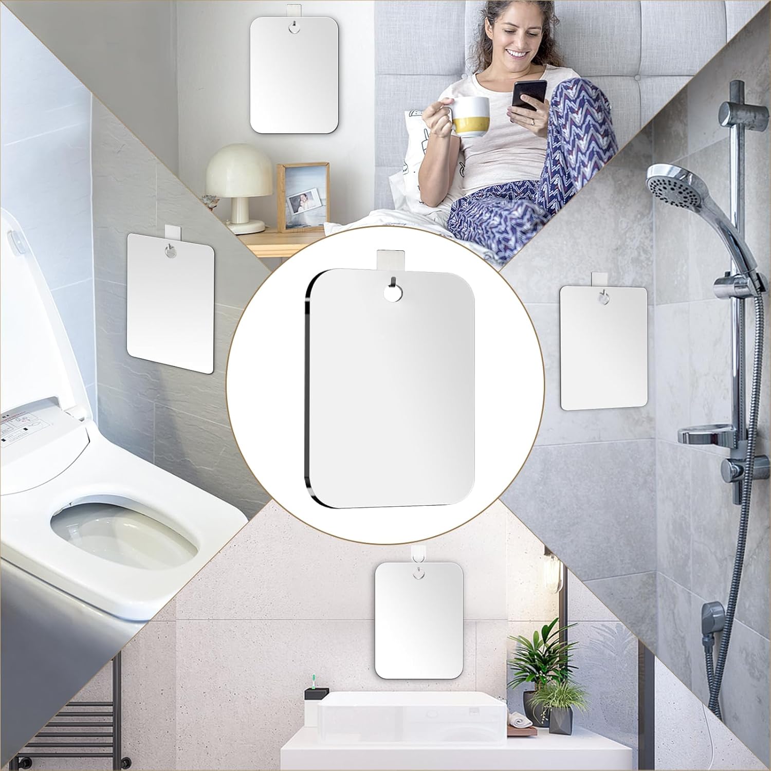 8x6 Travel-Friendly Fogless Mirror for Shaving Beauty