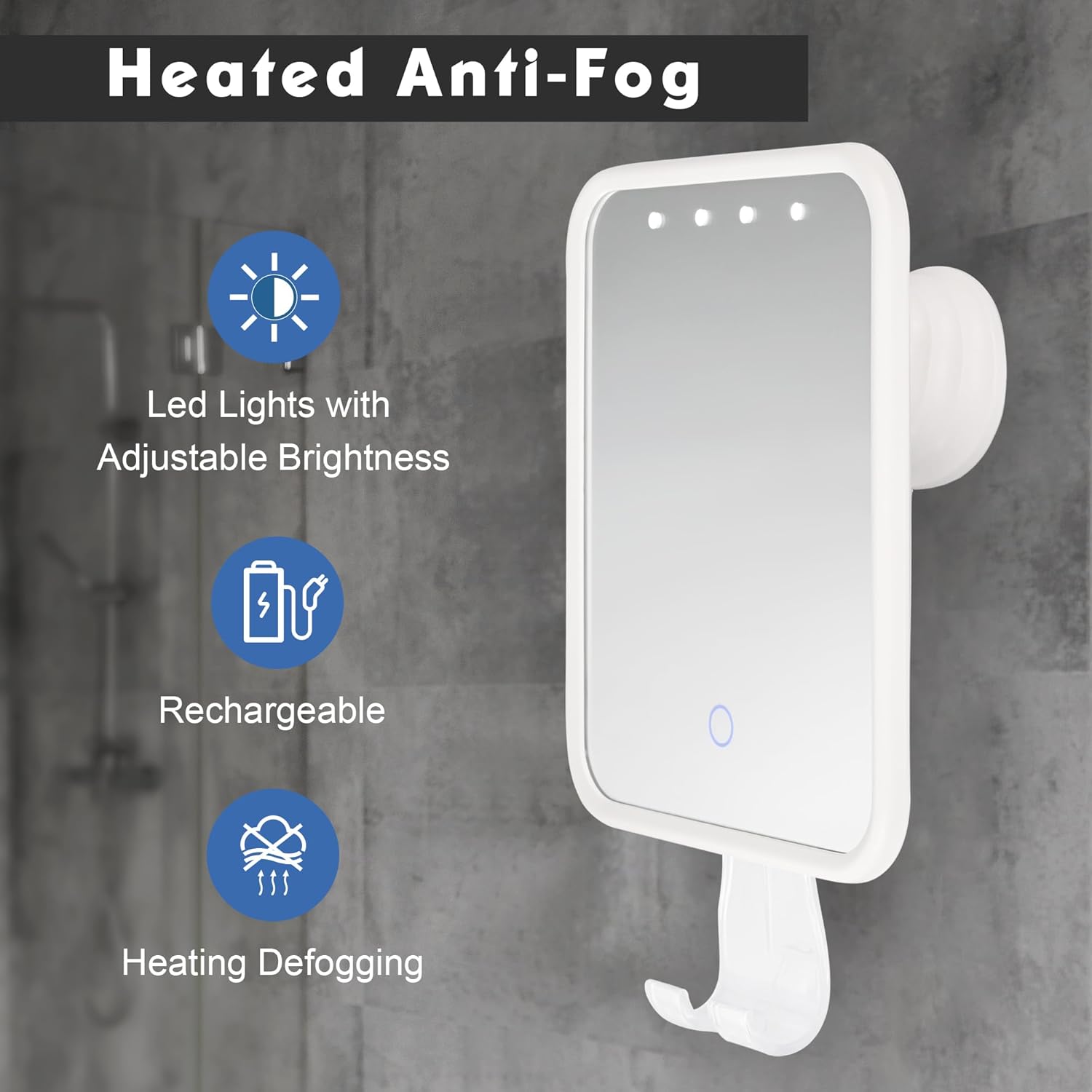 FANDENINI Heated Fogless Mirror with Lights