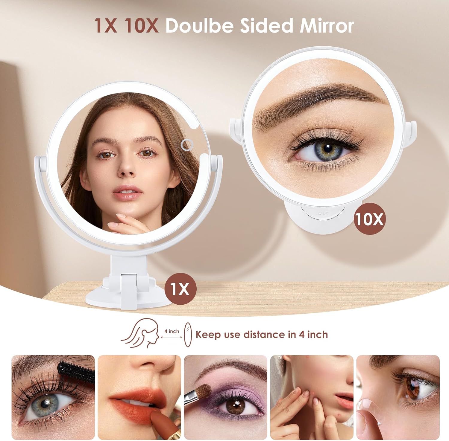 Magnifying Vanity Mirror for Shaving Makeup Detailing