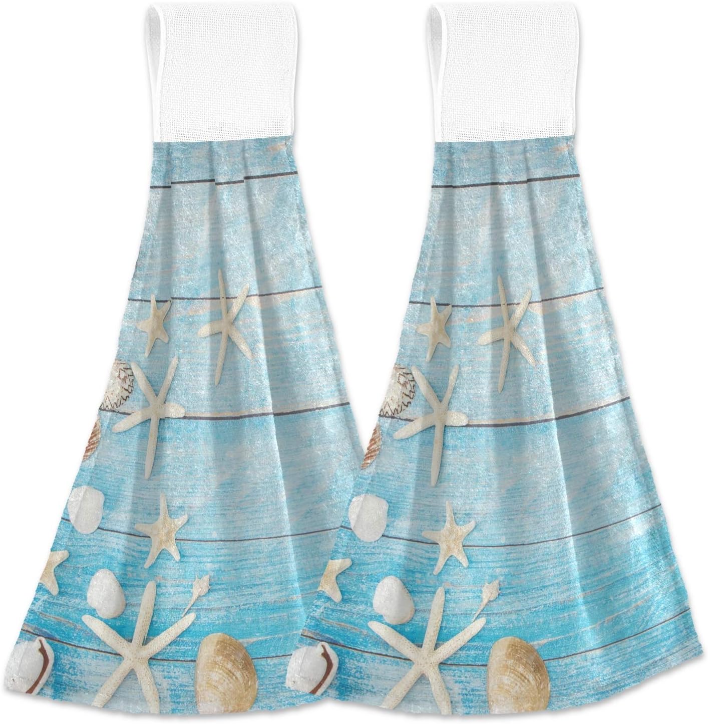 Seashells Starfish Kitchen Hand Towels