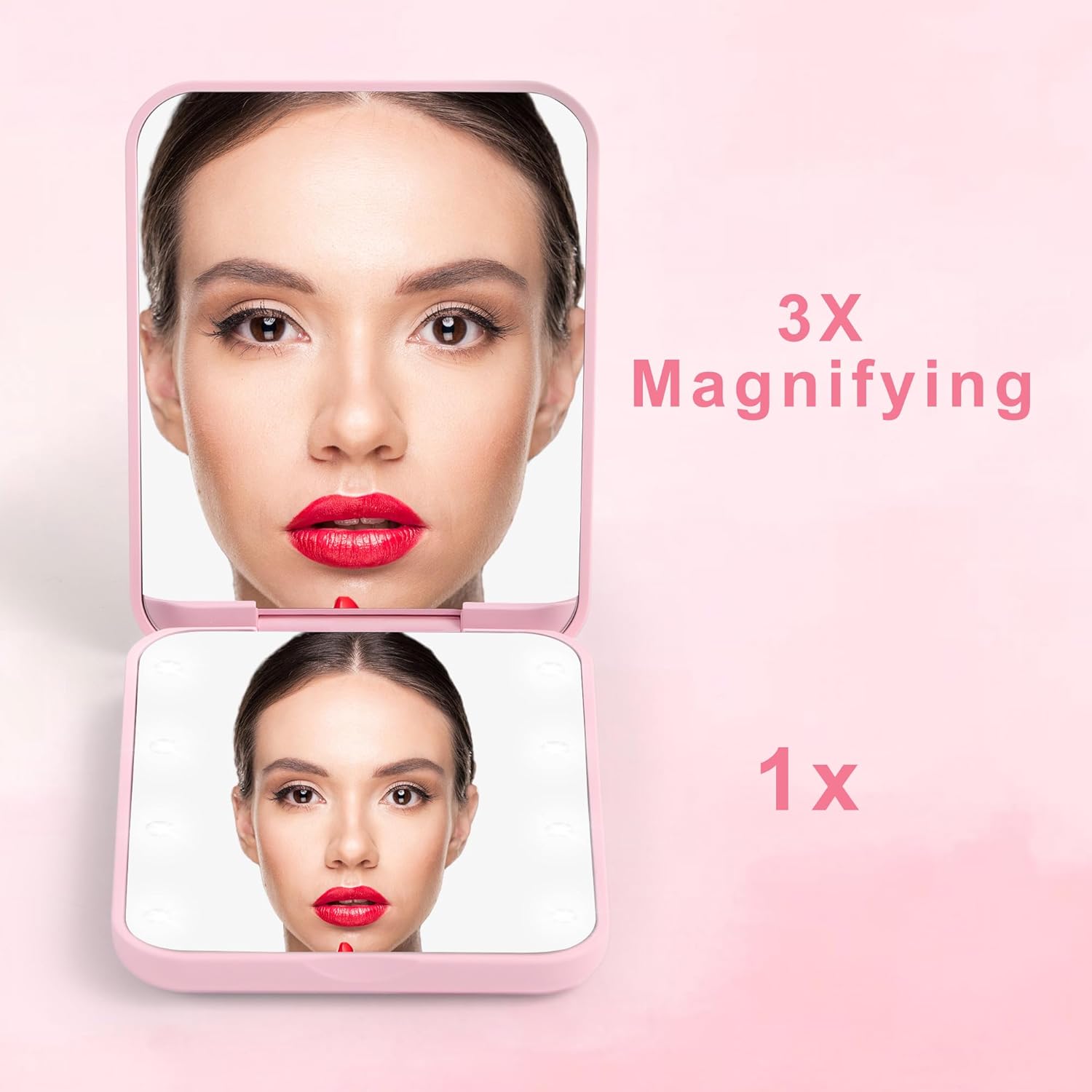 STINI Compact Blue Makeup Mirror with Light - Bridewealth Gifting