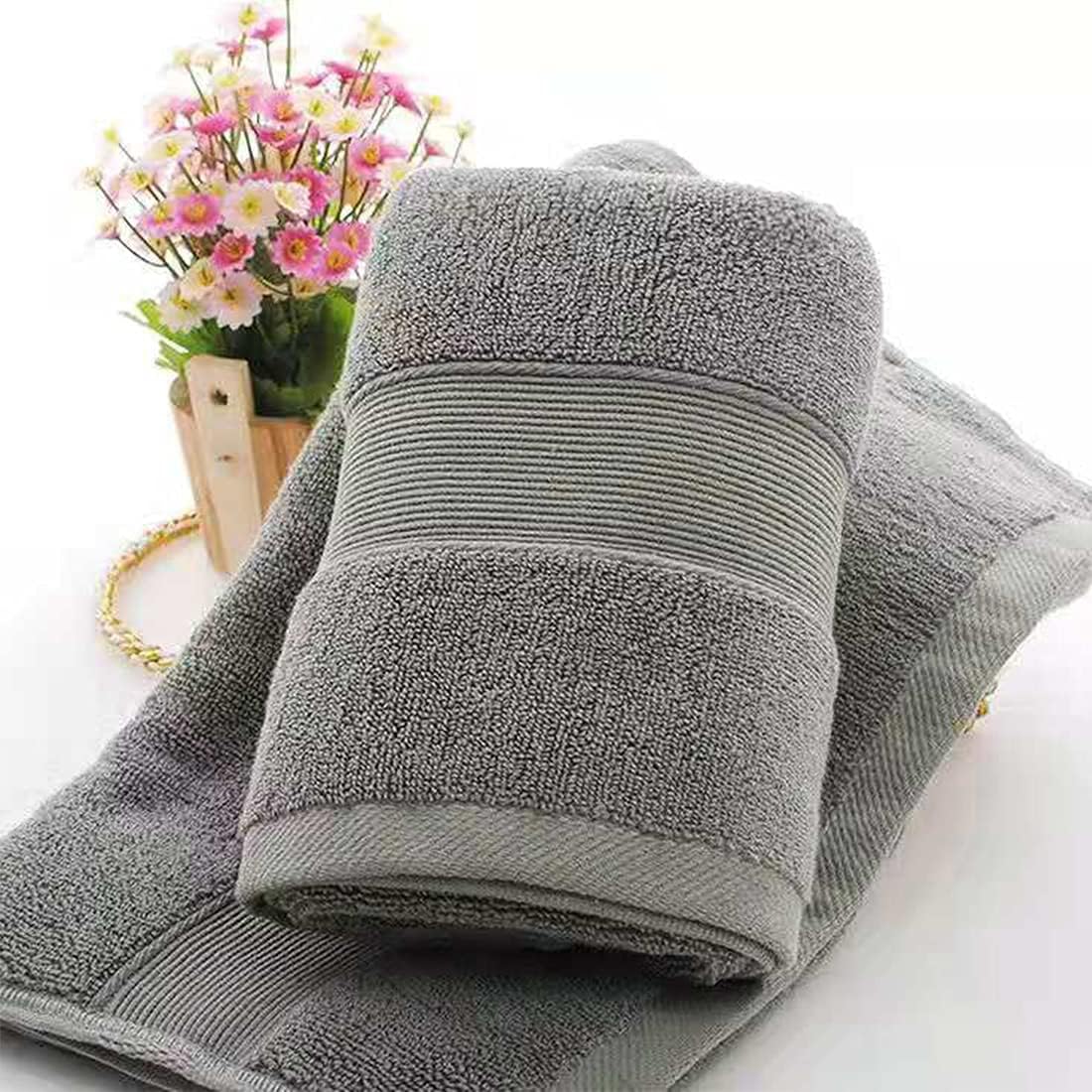 Bath Time - Soft Cotton Hand Towels 14x30 Set of 2 Machine Washable Hypoallergenic