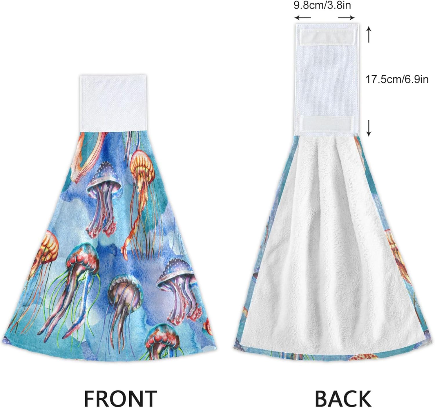 Watercolor Jellyfish Kitchen Hand Towels