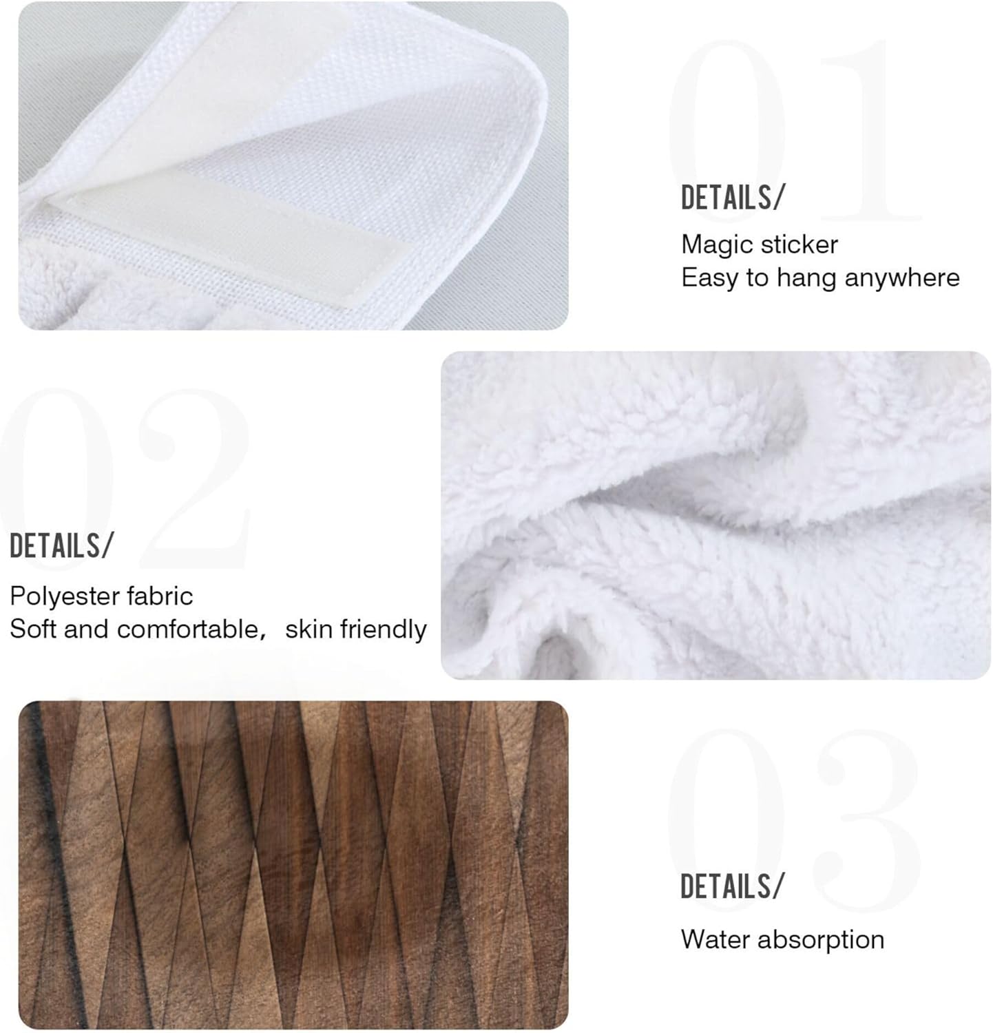 Durable Vertical Rhomb Wooden Towels for Kitchen Bathroom Use