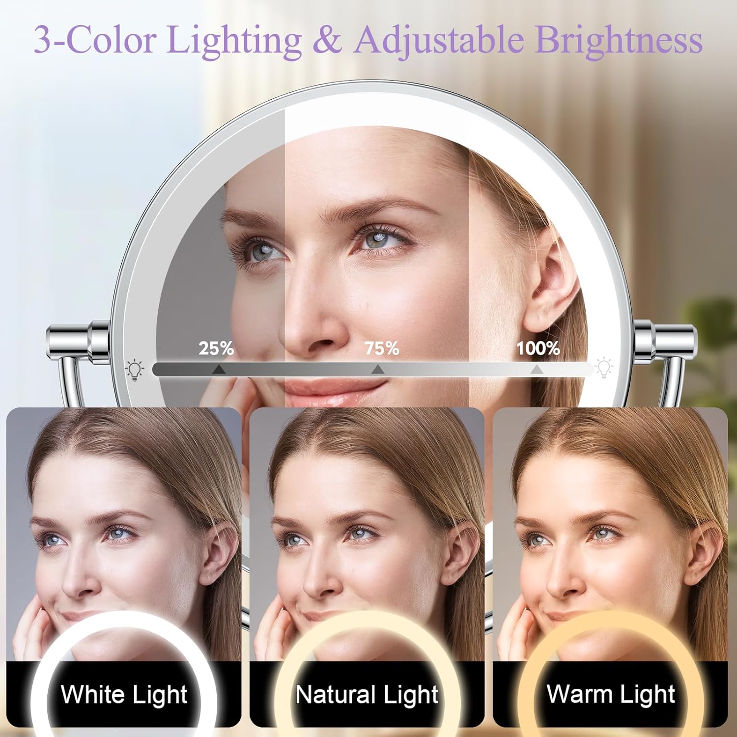 Wall-Mounted Makeup Mirror with Lights