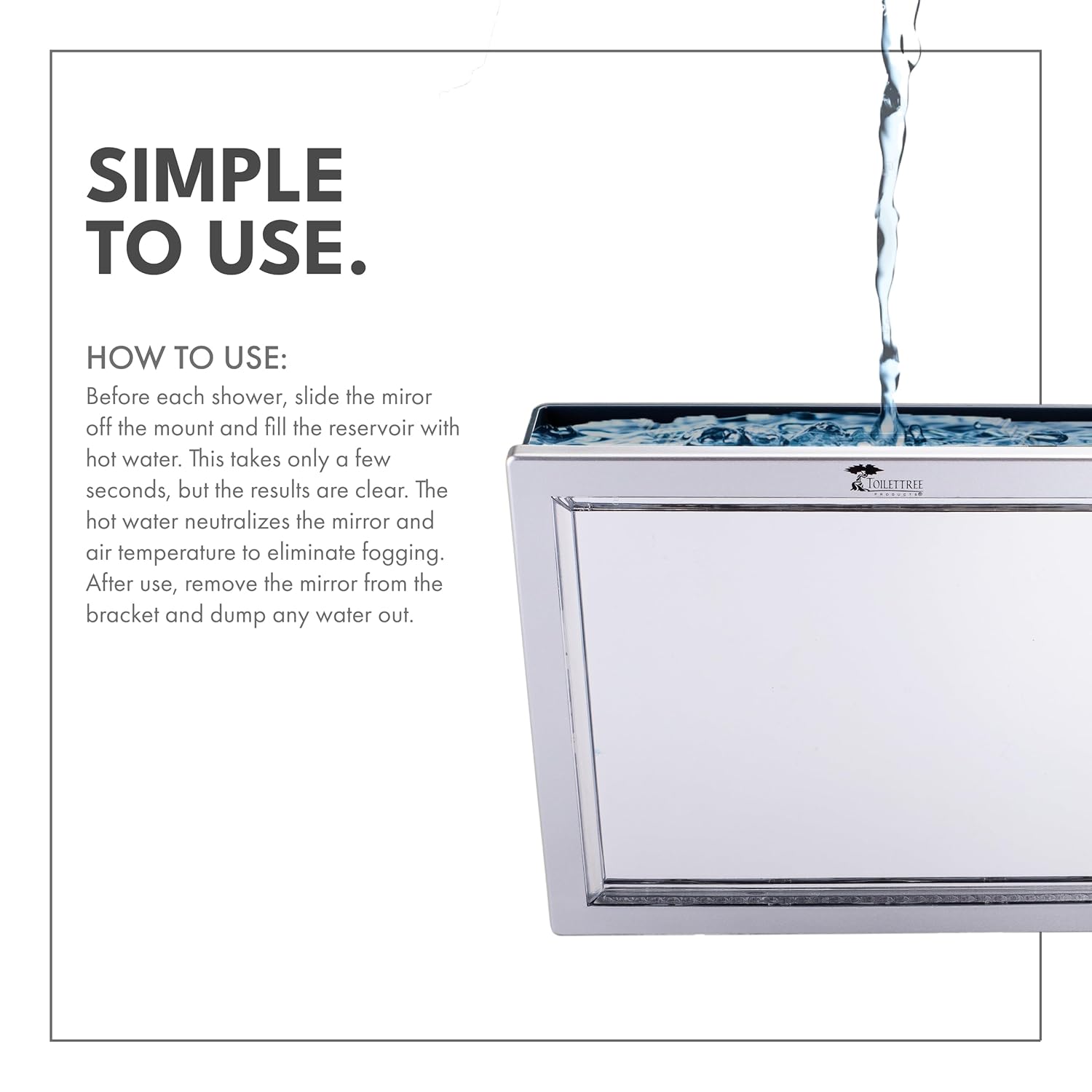 Luxury LED Fogless Shower Mirror by Toilettree Products