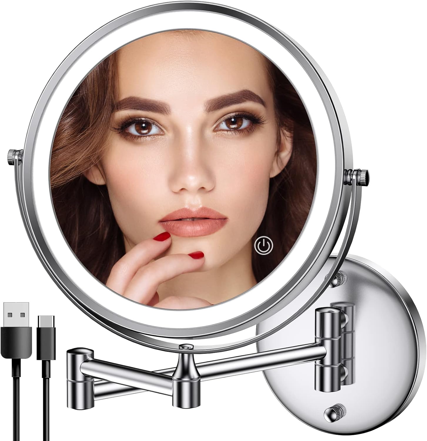 Chargable 3-Sided LED Makeup Mirror with Extendable Design
