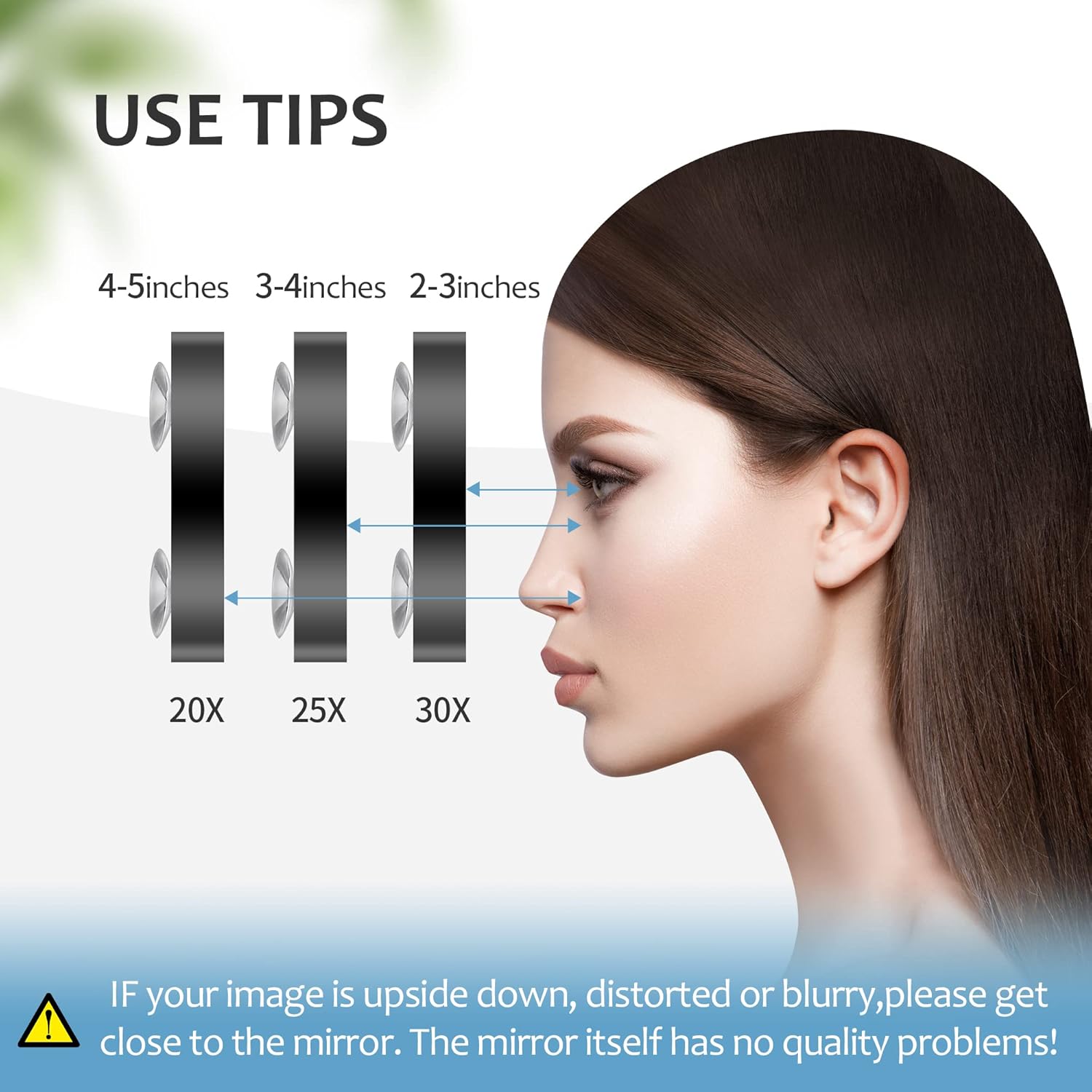 MIYADIVA 30X Magnifying Mirror with Suction Cup and Tweezers