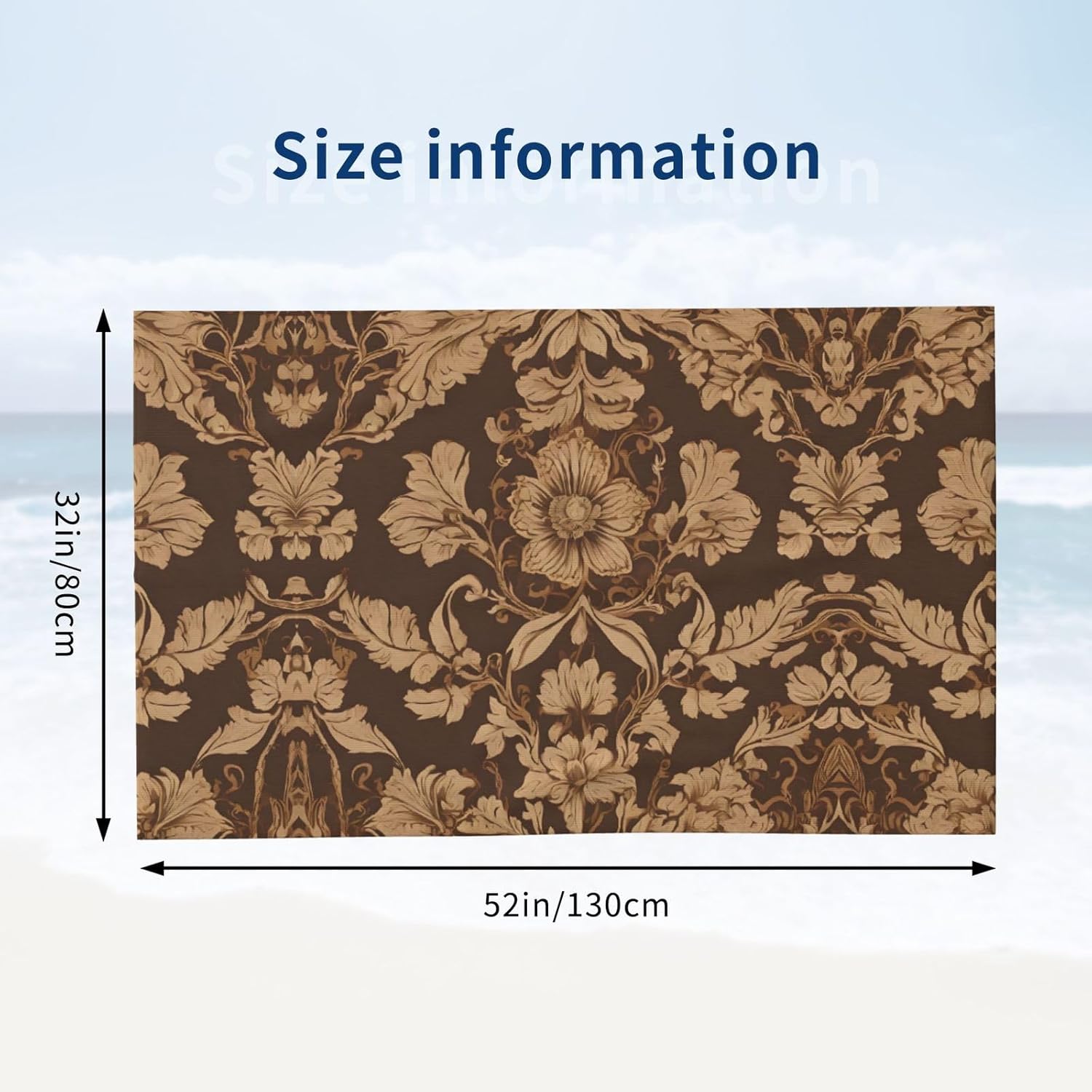 Ornate Floral Printed Microfiber Bath Towels - 52x32in