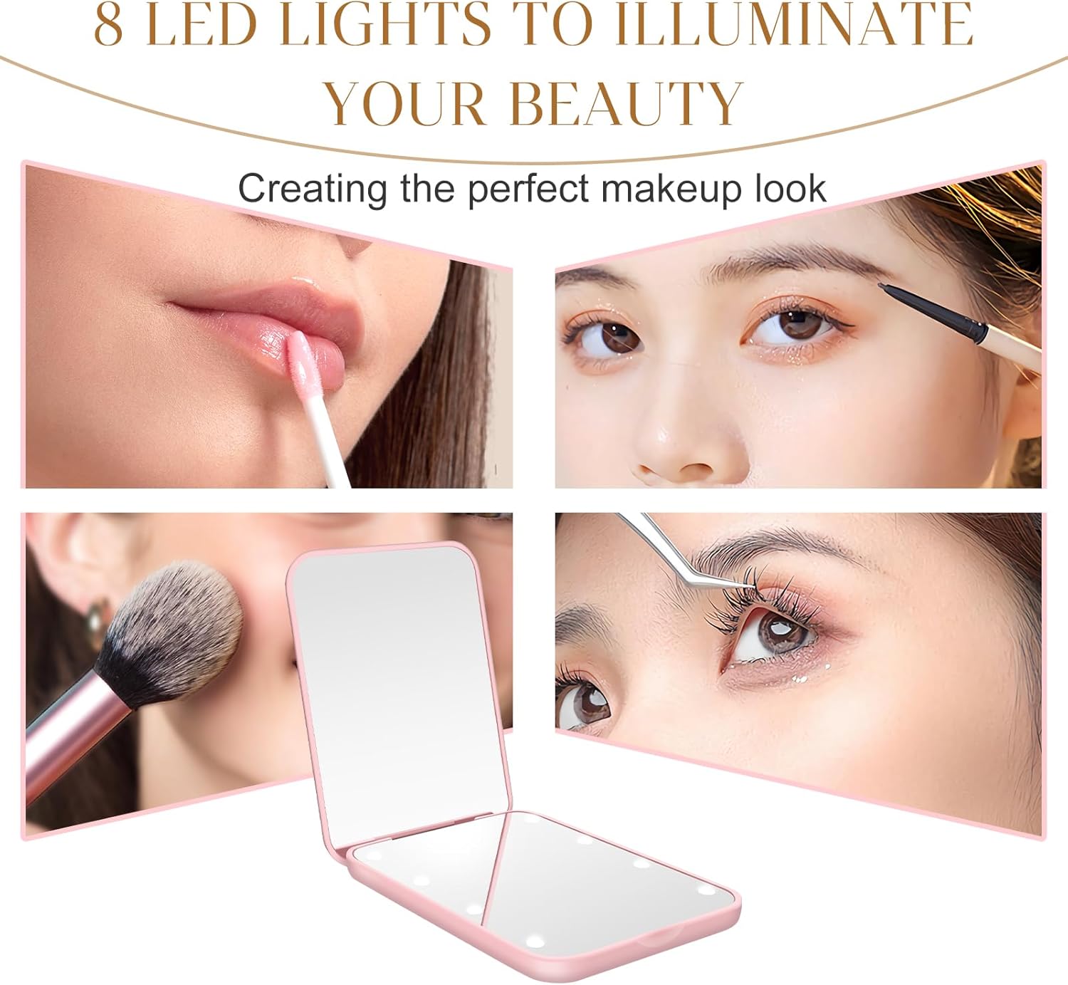 Illuminate your beauty with our compact mirror