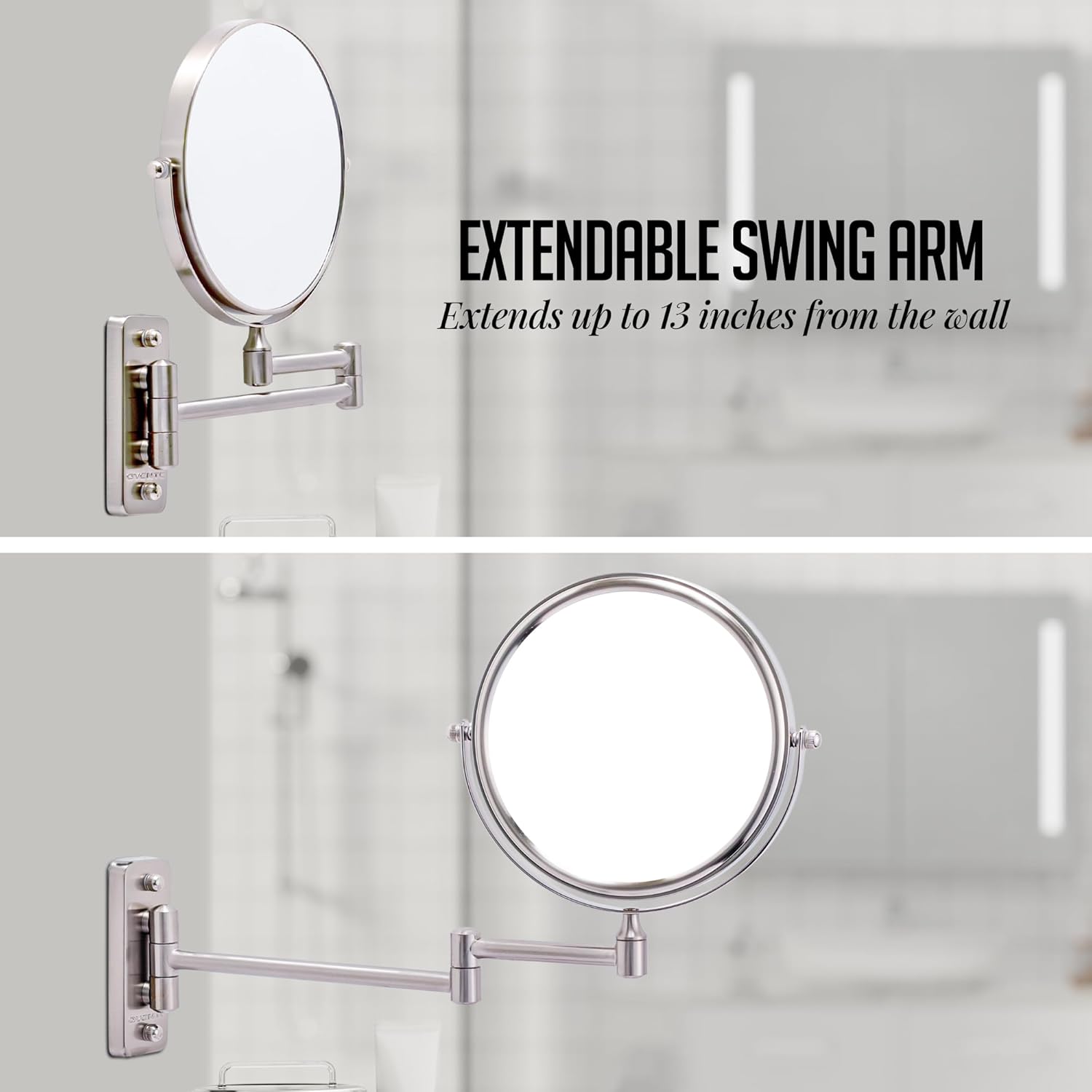 OVENTE 7 Inch Wall Mounted Makeup Mirror with Magnification