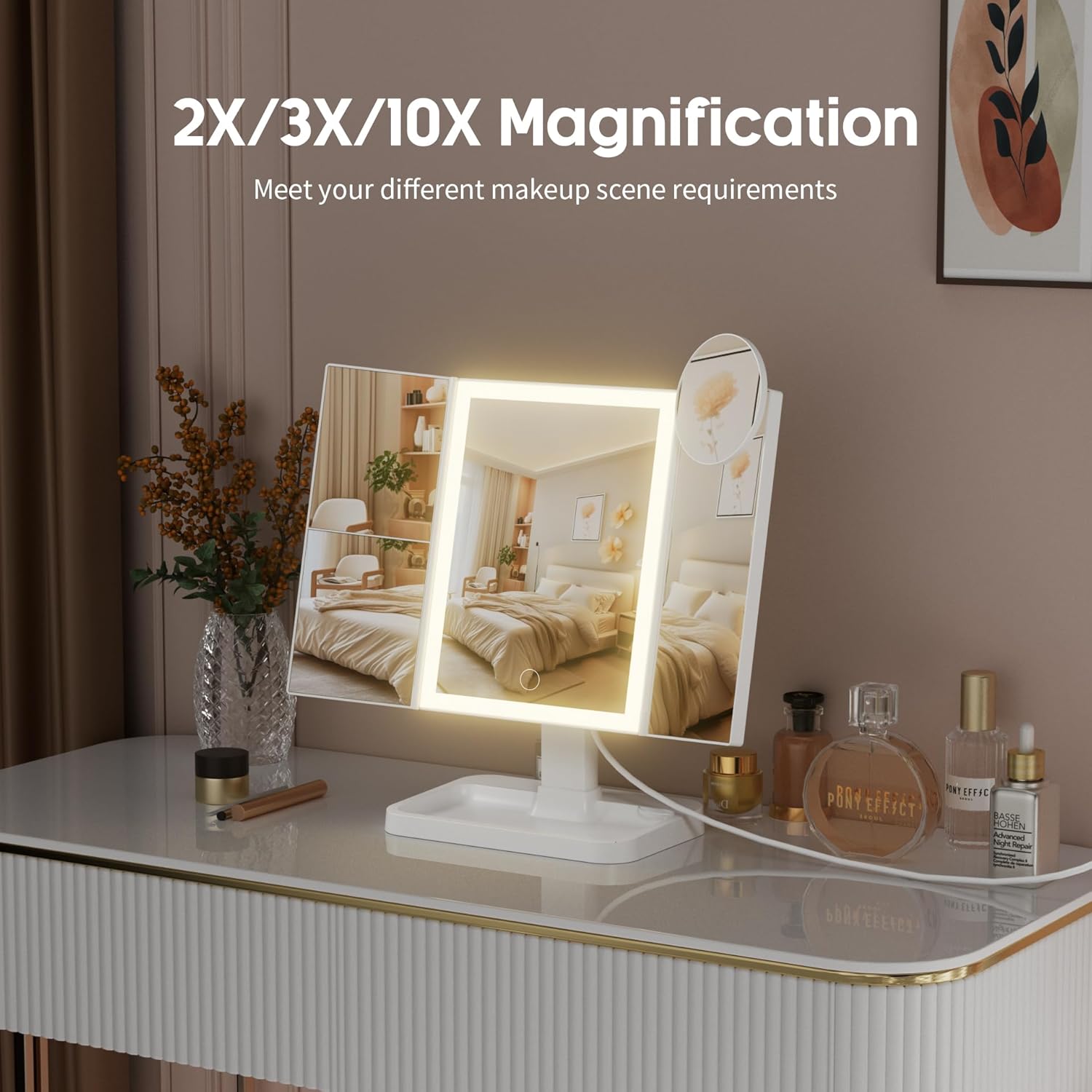 Compact Rechargeable Makeup Mirror
