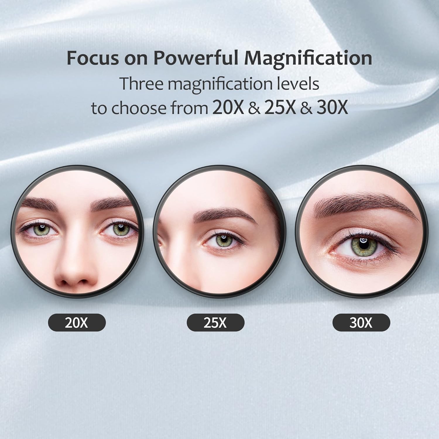 MIYADIVA 30X Magnifying Mirror with Suction Cup and Tweezers