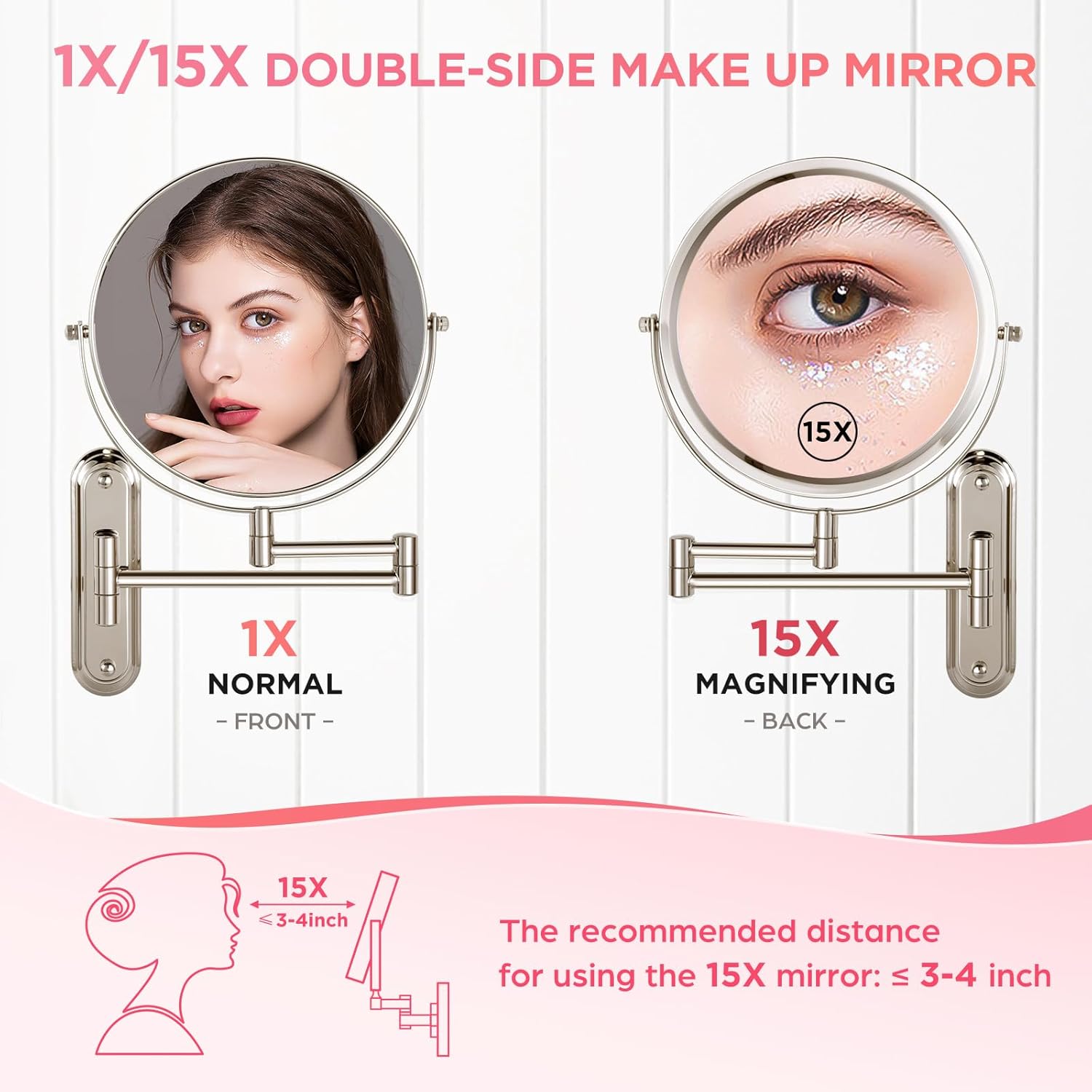 VORREMIRR Wall Mounted Makeup Mirror 15X Magnification