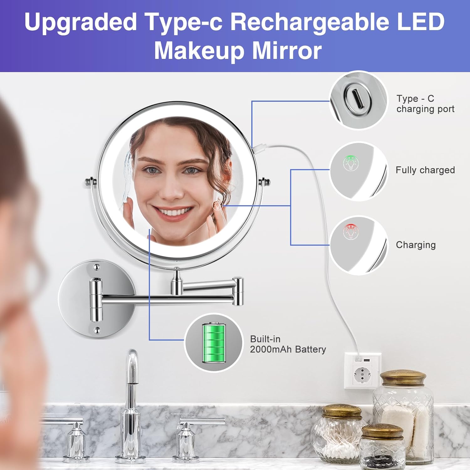 Wall-Mounted Makeup Mirror