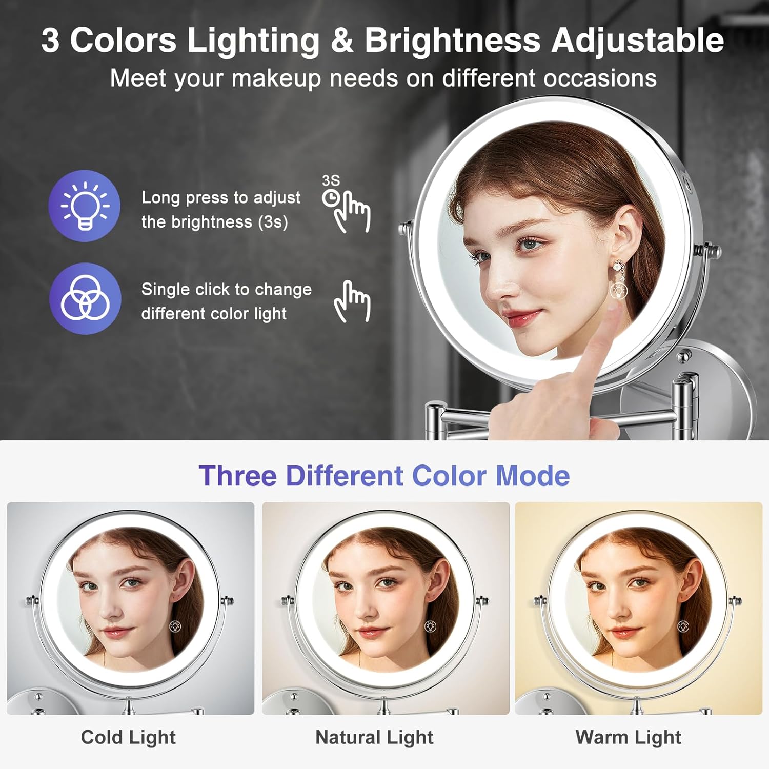 Wall-Mounted Makeup Mirror