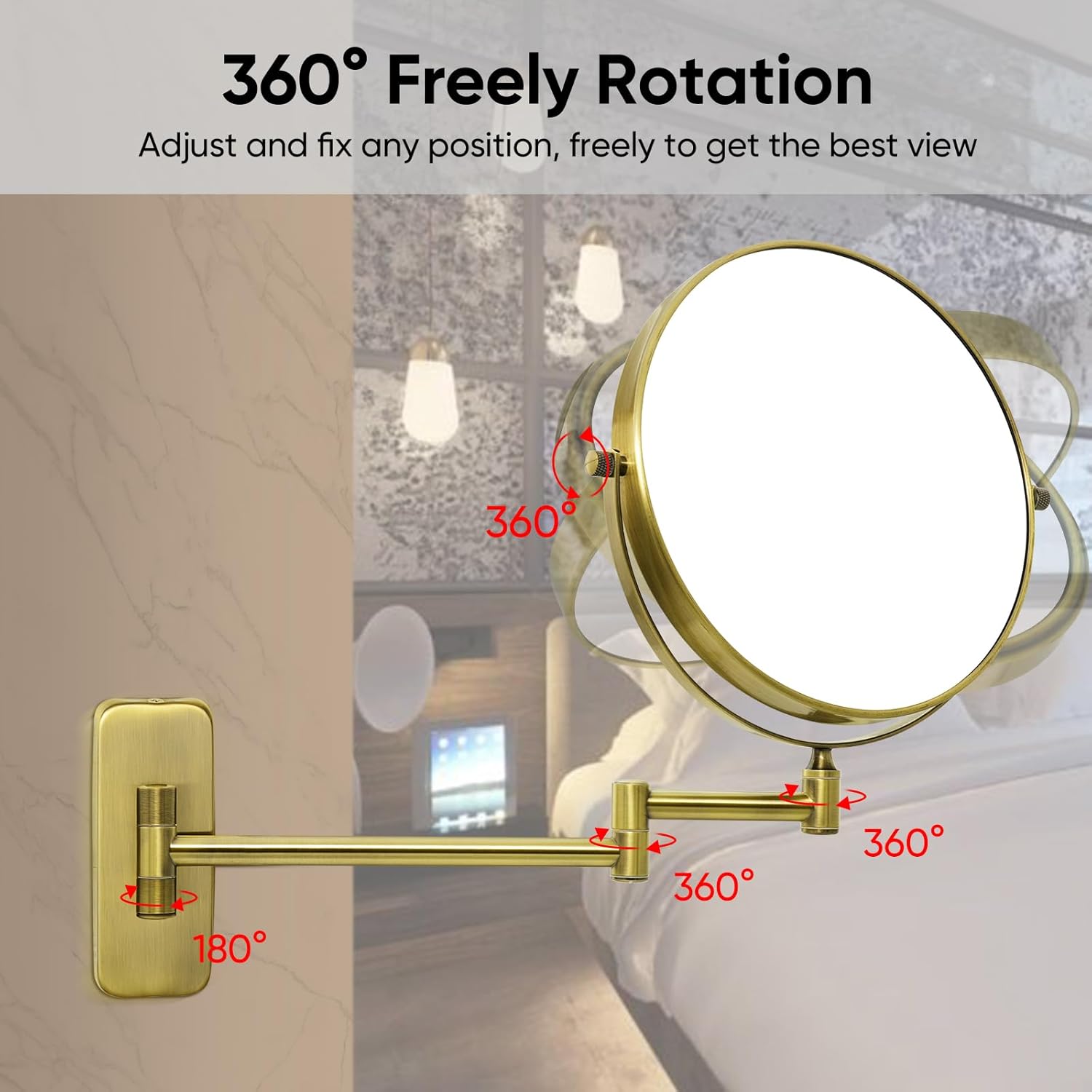 Double-Sided Wall-Mount Makeup Mirror