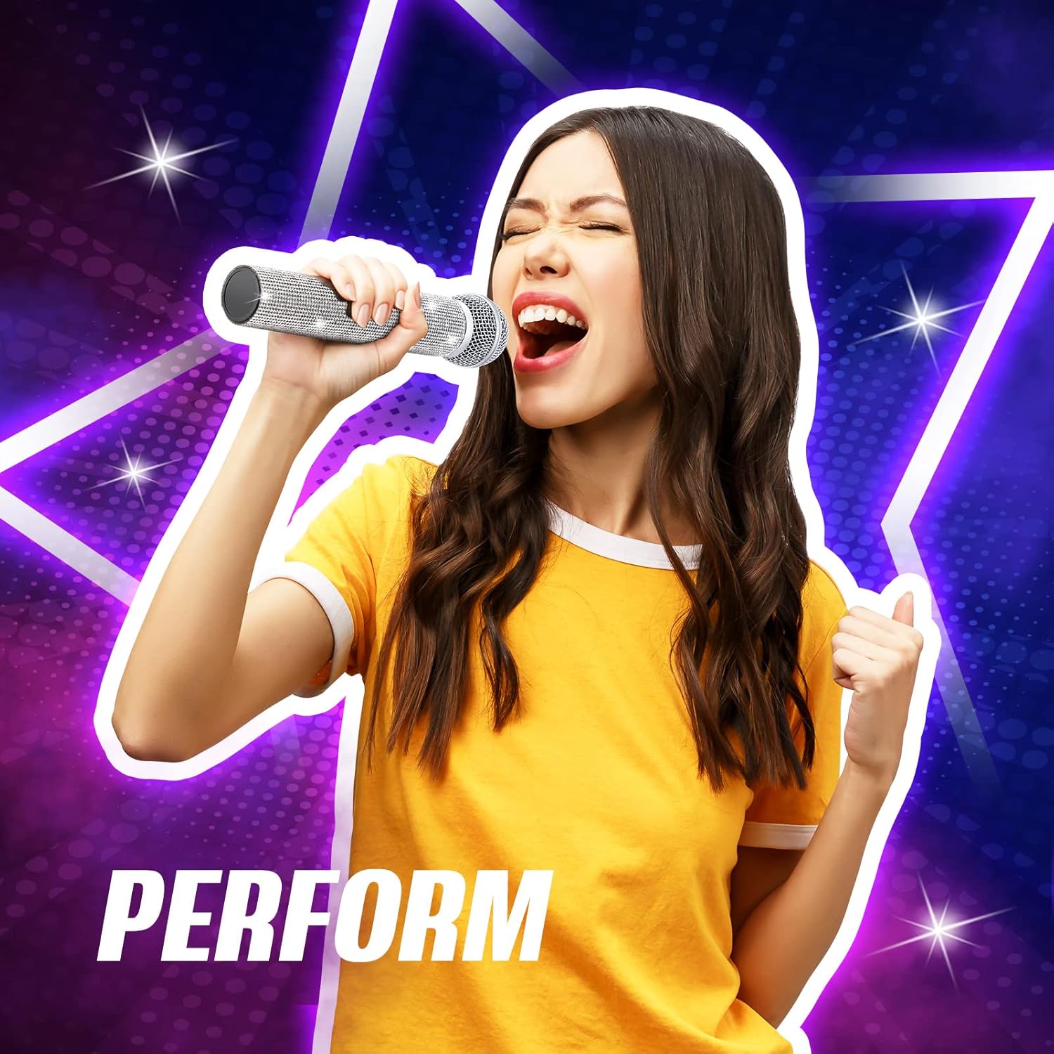 Bling fake sparkly microphone for cosplay and parties