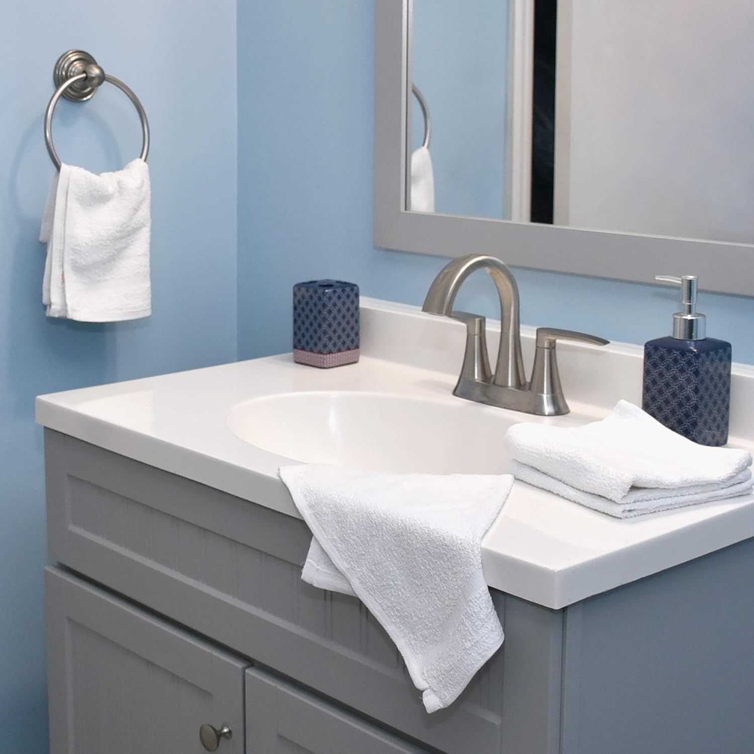 60-Pack White 100 Cotton Towel Washcloths - Durable Lightweight