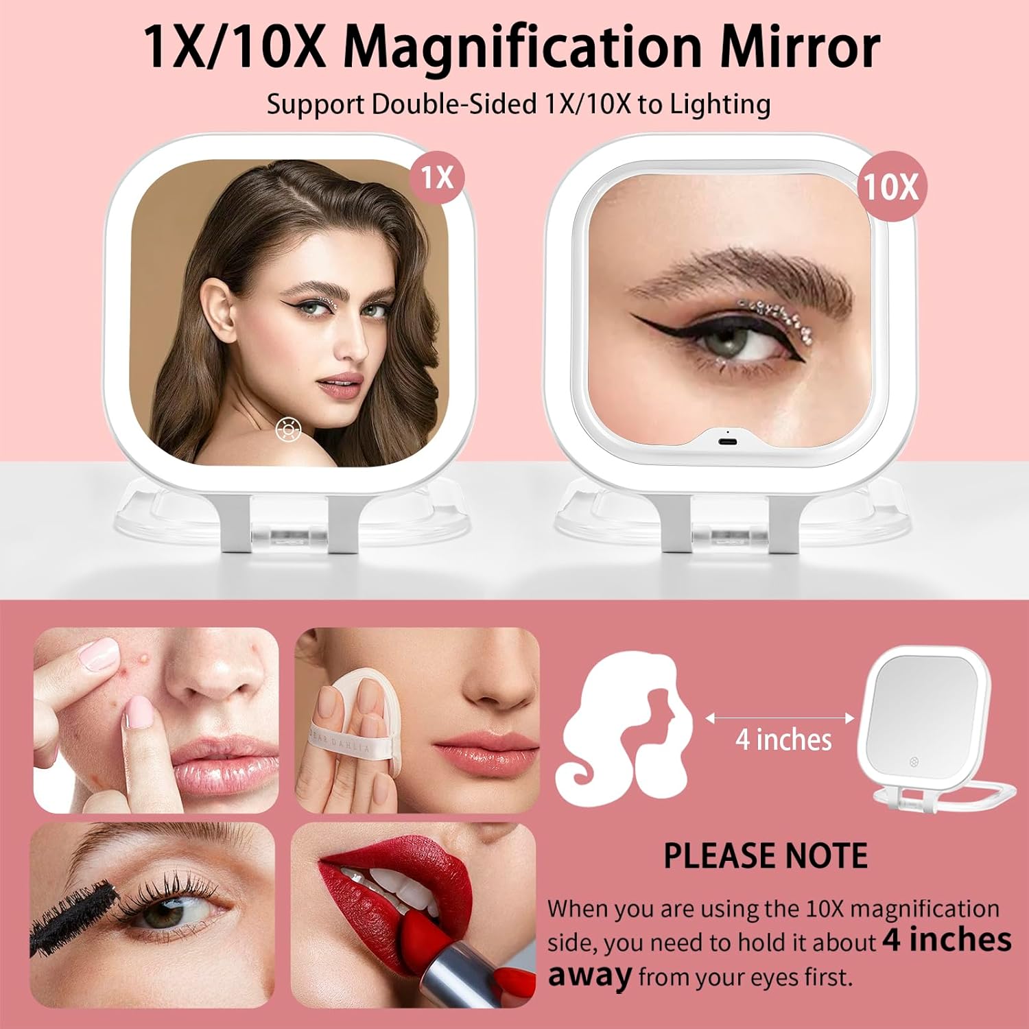 Travel Makeup Mirror with Magnification