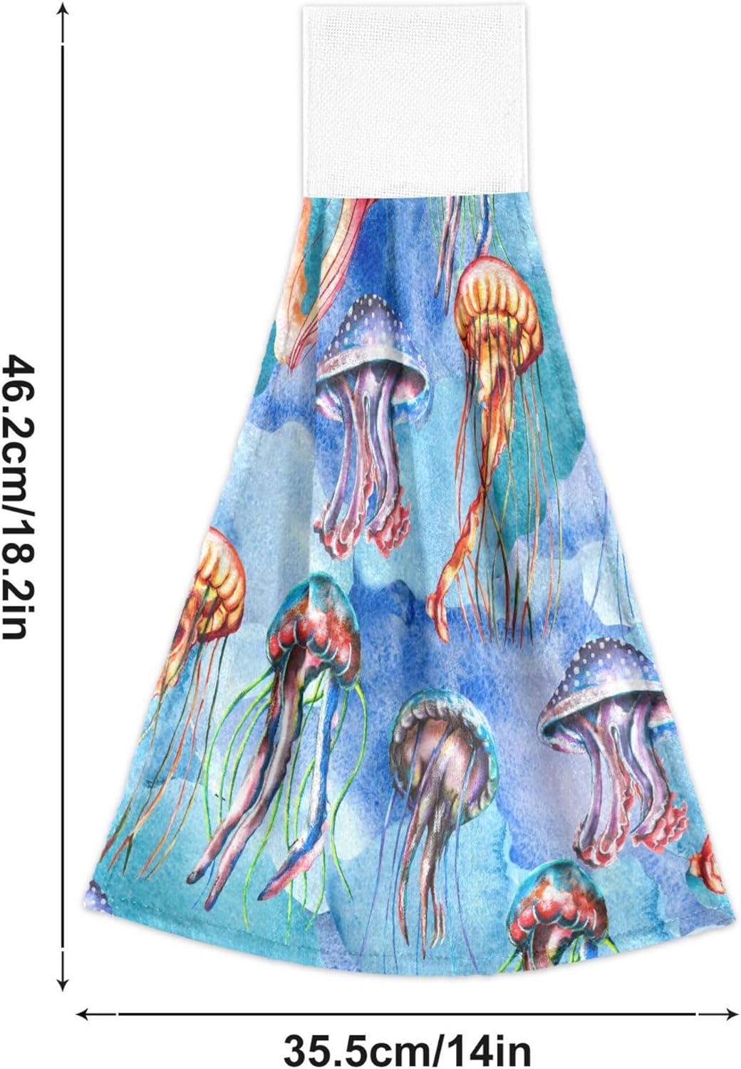 Watercolor Jellyfish Kitchen Hand Towels