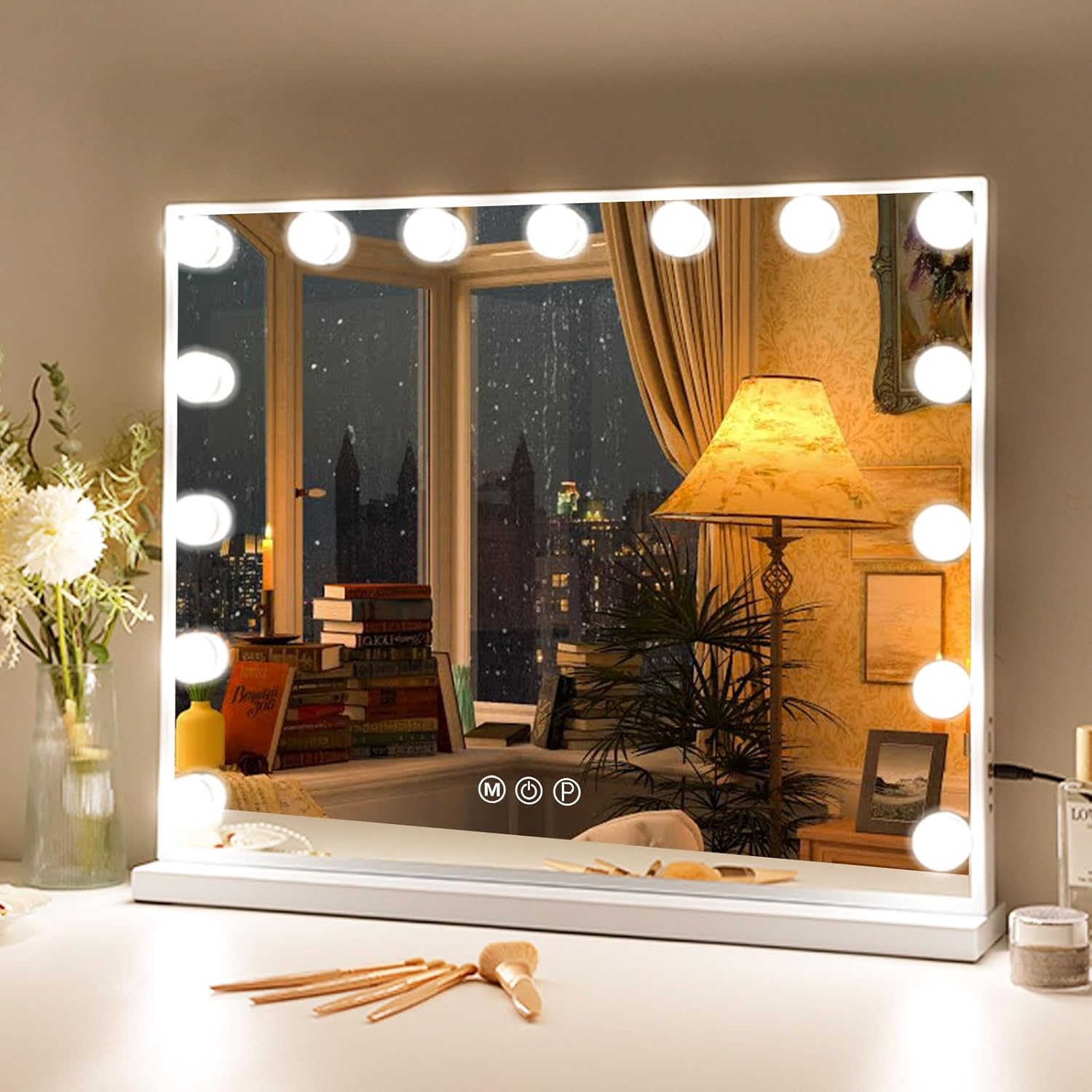 Fenair Vanity Mirror with LED Lights and USB Charging Port