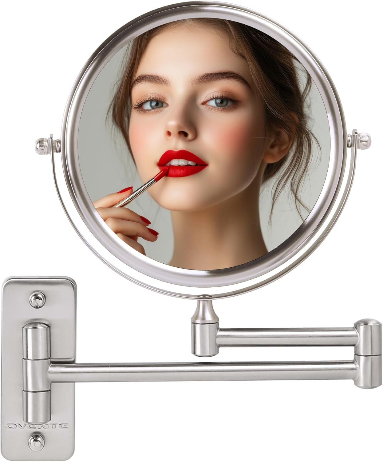 OVENTE 7 Inch Wall Mounted Makeup Mirror with Magnification