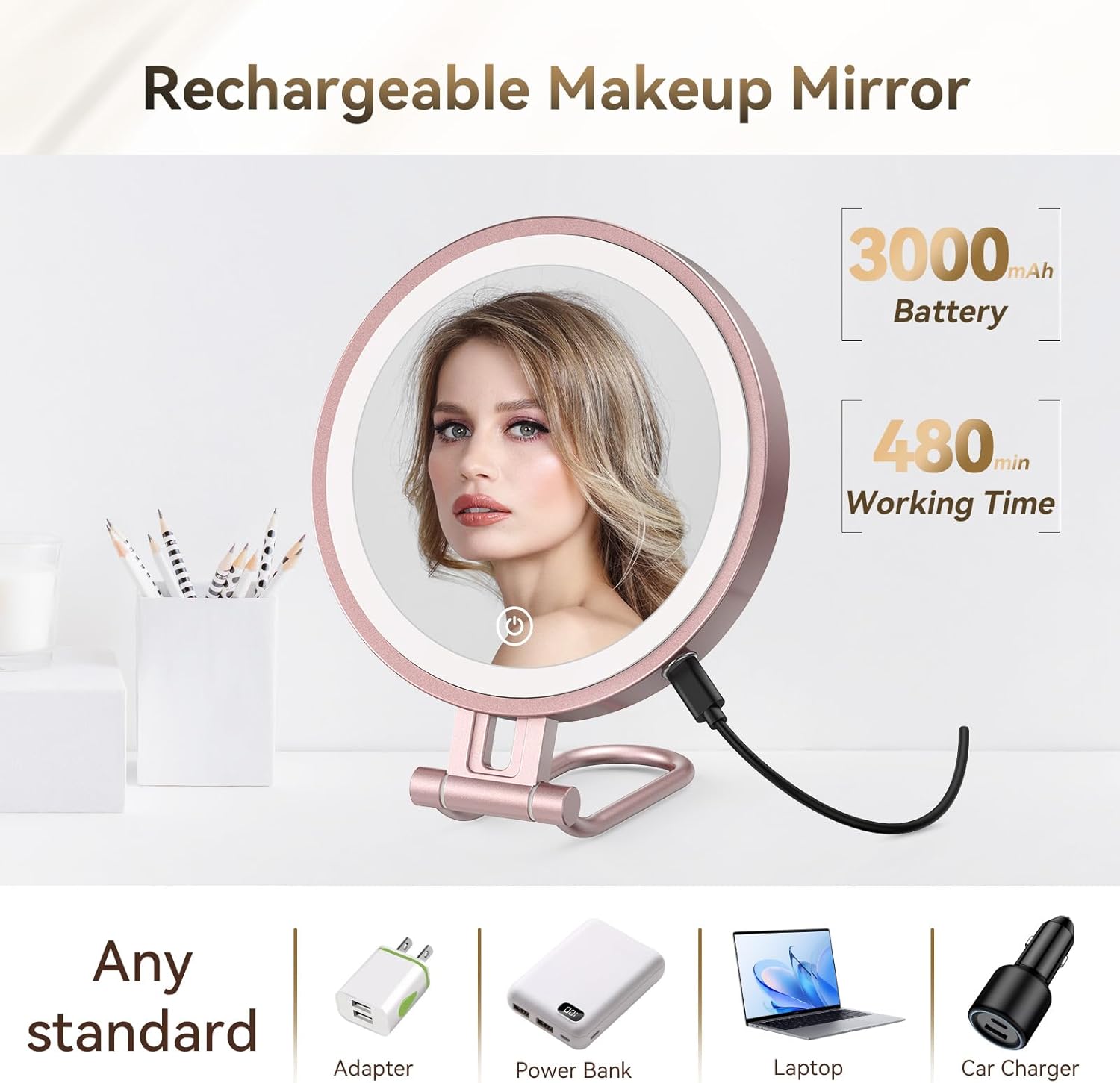 10X Magnifying Travel Makeup Mirror