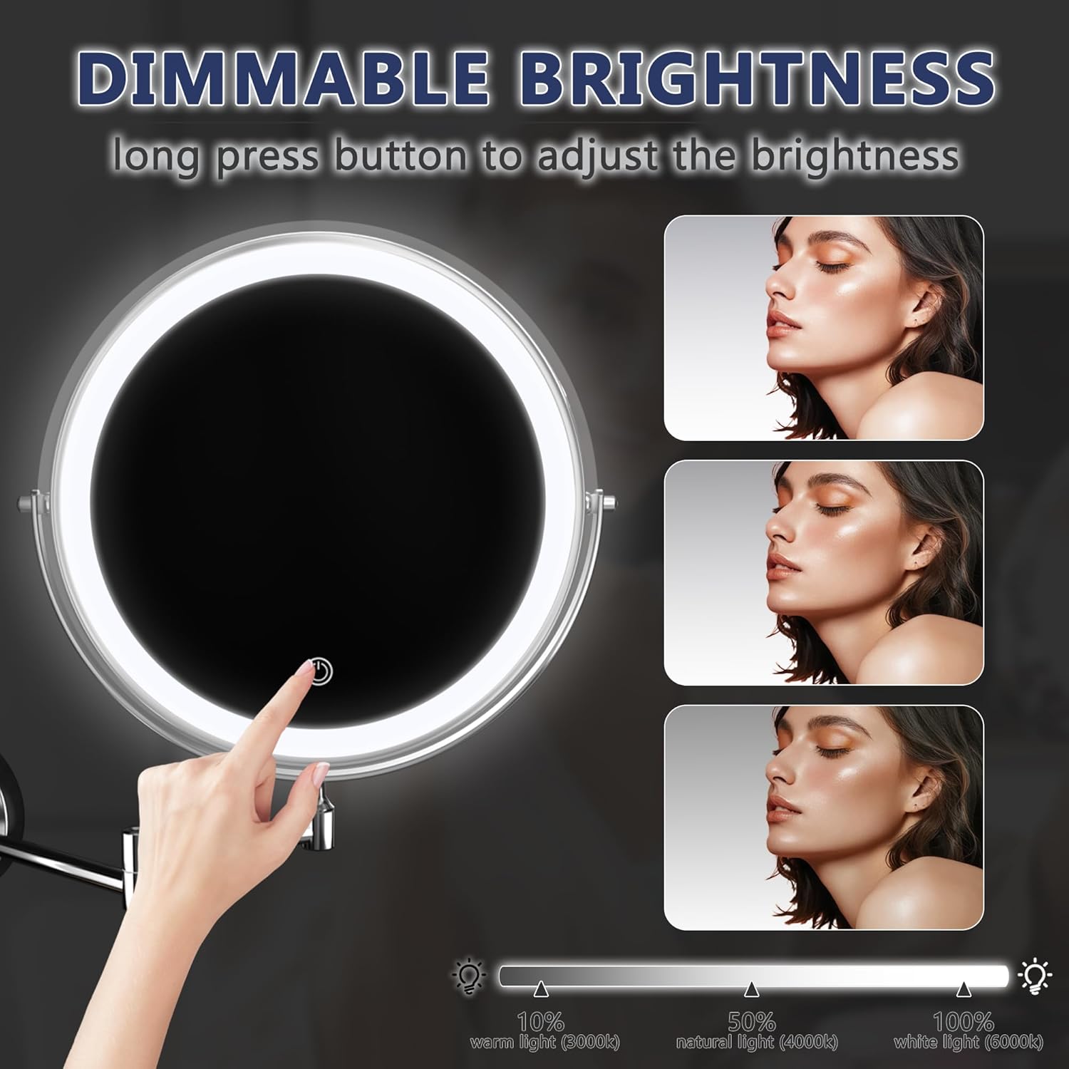 Hasipu10-Inch Wall-Mounted Makeup Mirror