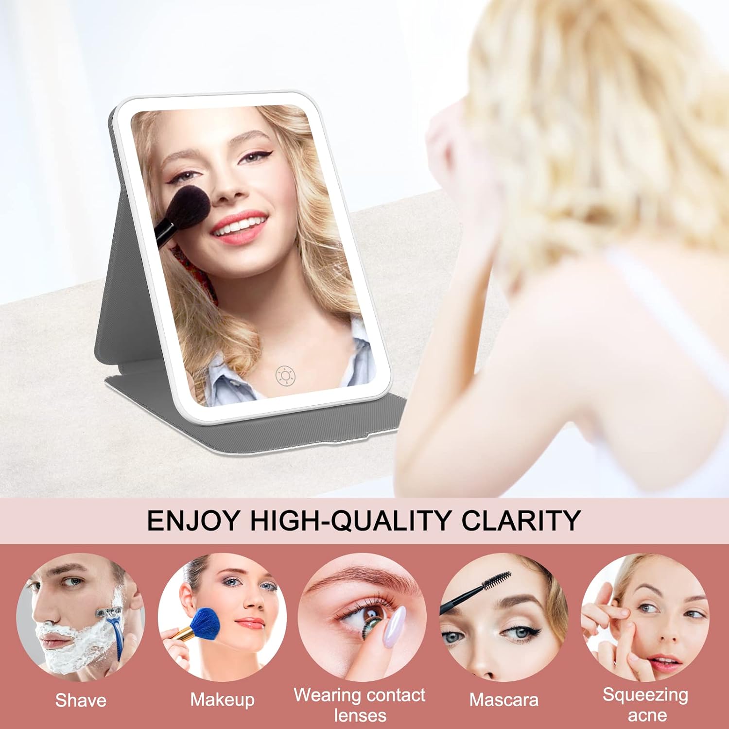 72 LED Rechargeable Travel Makeup Mirror