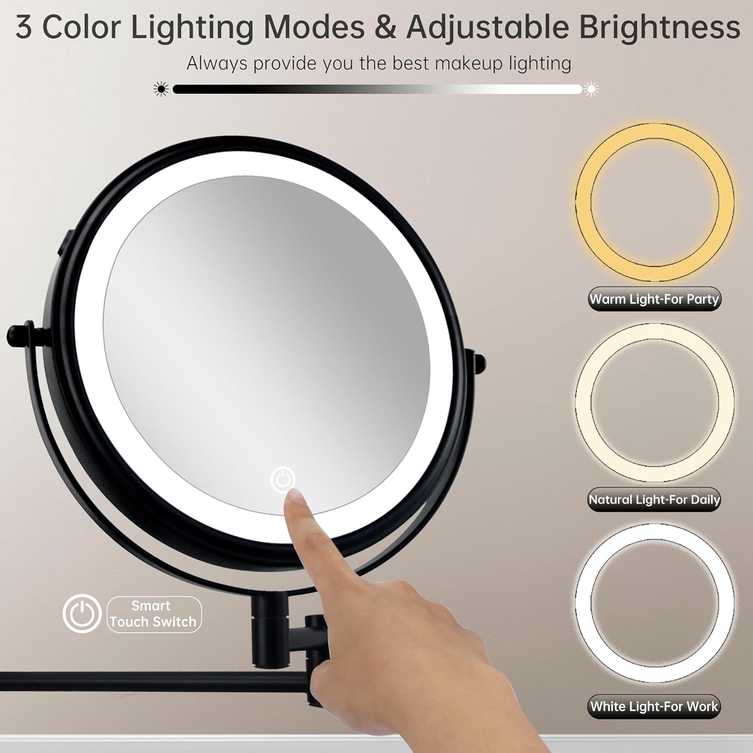JANEEVA Lighted Makeup Mirror