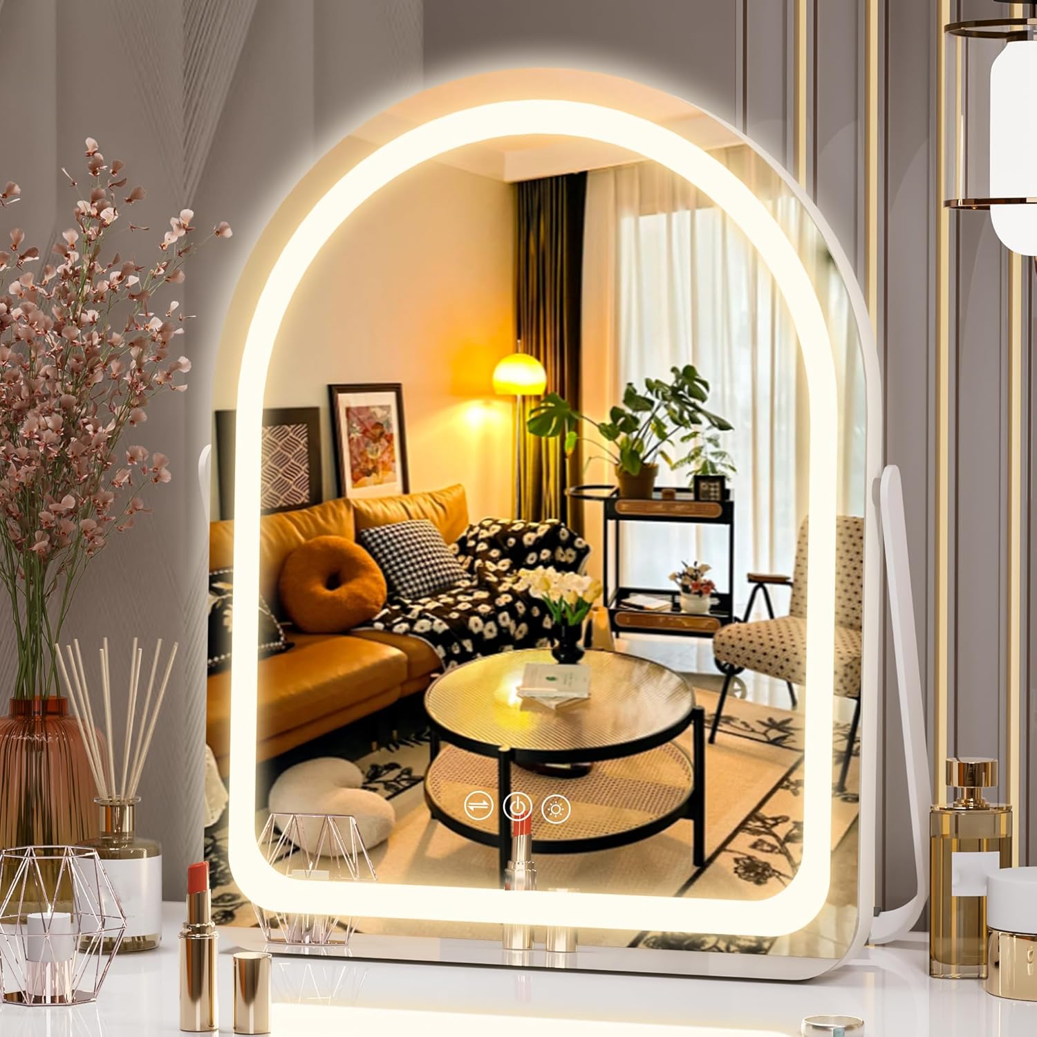 Vanity Mirror with Lights ArchedLED Makeup Mirror with Smart Touch