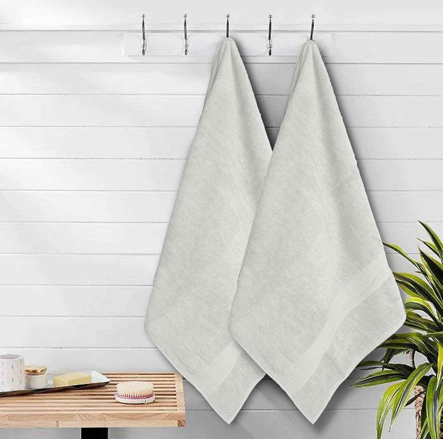 Zuperia Premium 100 Cotton Lightweight Absorbent 30x60-inch 4-Pack Cloud Grey