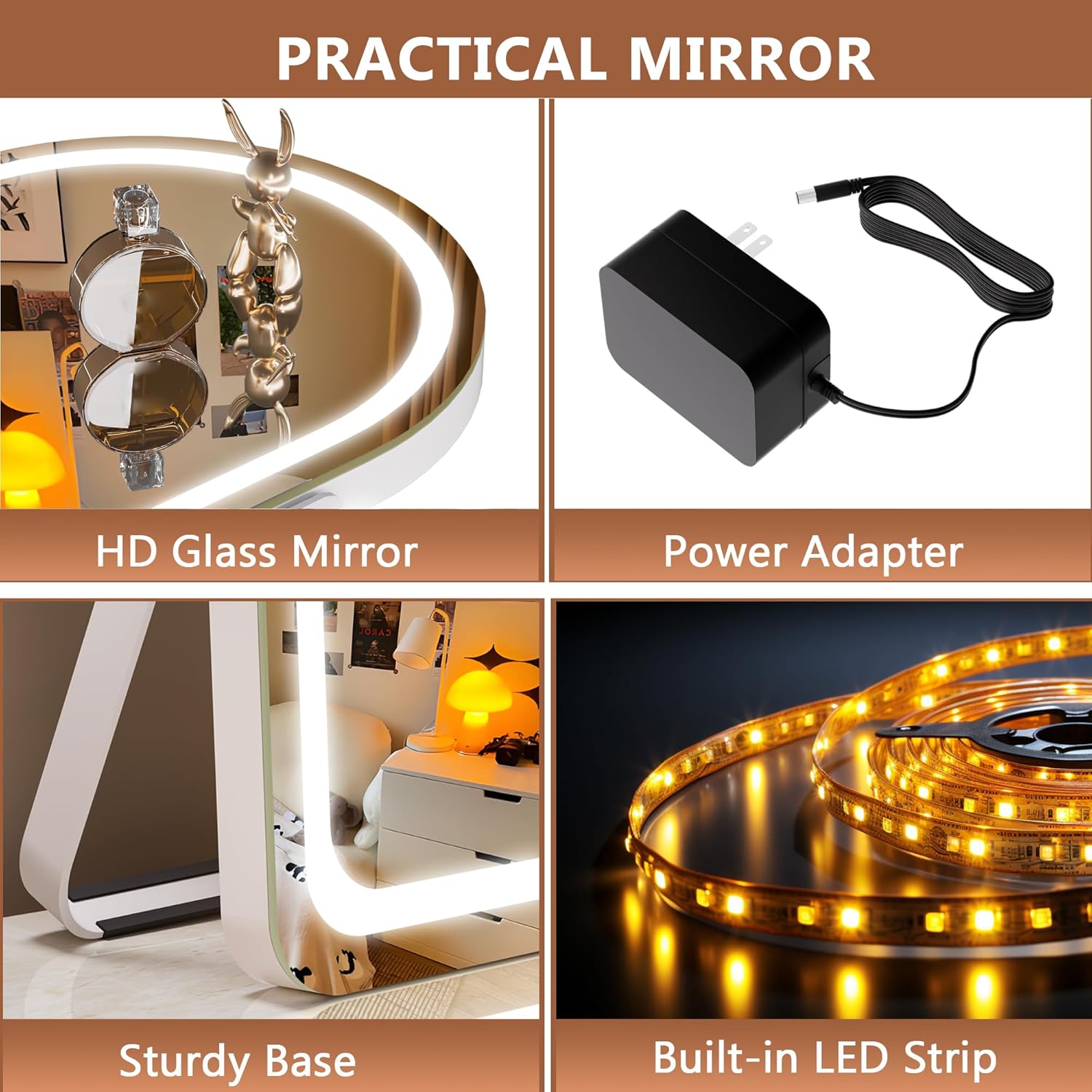 Vanity Mirror with Lights ArchedLED Makeup Mirror with Smart Touch