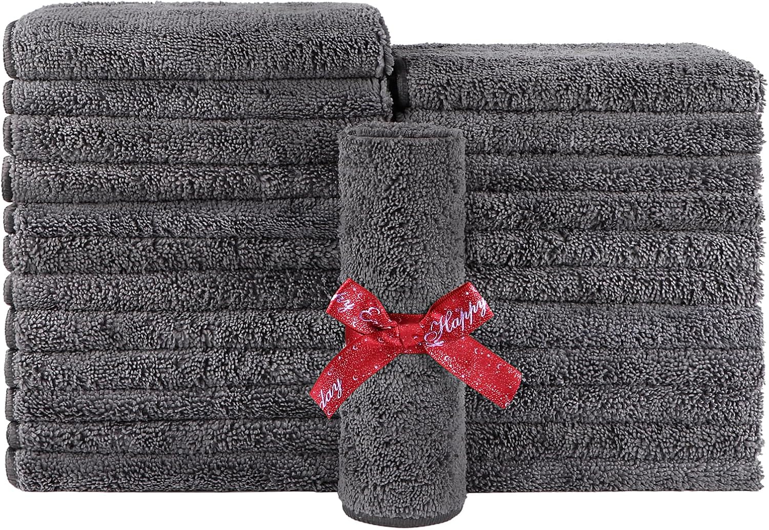 24-Piece Grey Hand Towels Quick-Drying
