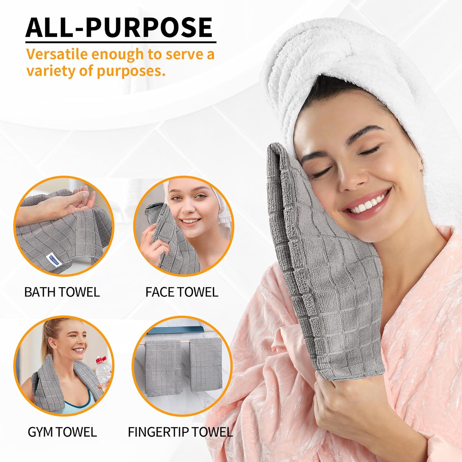 High-Quality 12-Pack Hand Towels with Soft Microfiber for Quick Dryness