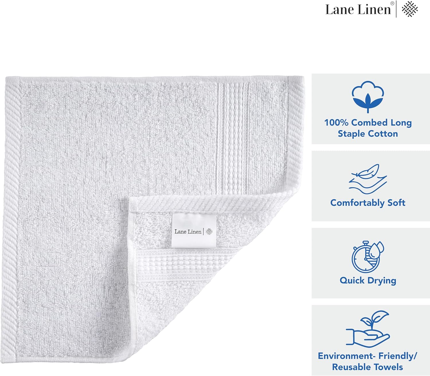 Warm Gifting Sets - LANE LINEN White Washcloths 24 Pack