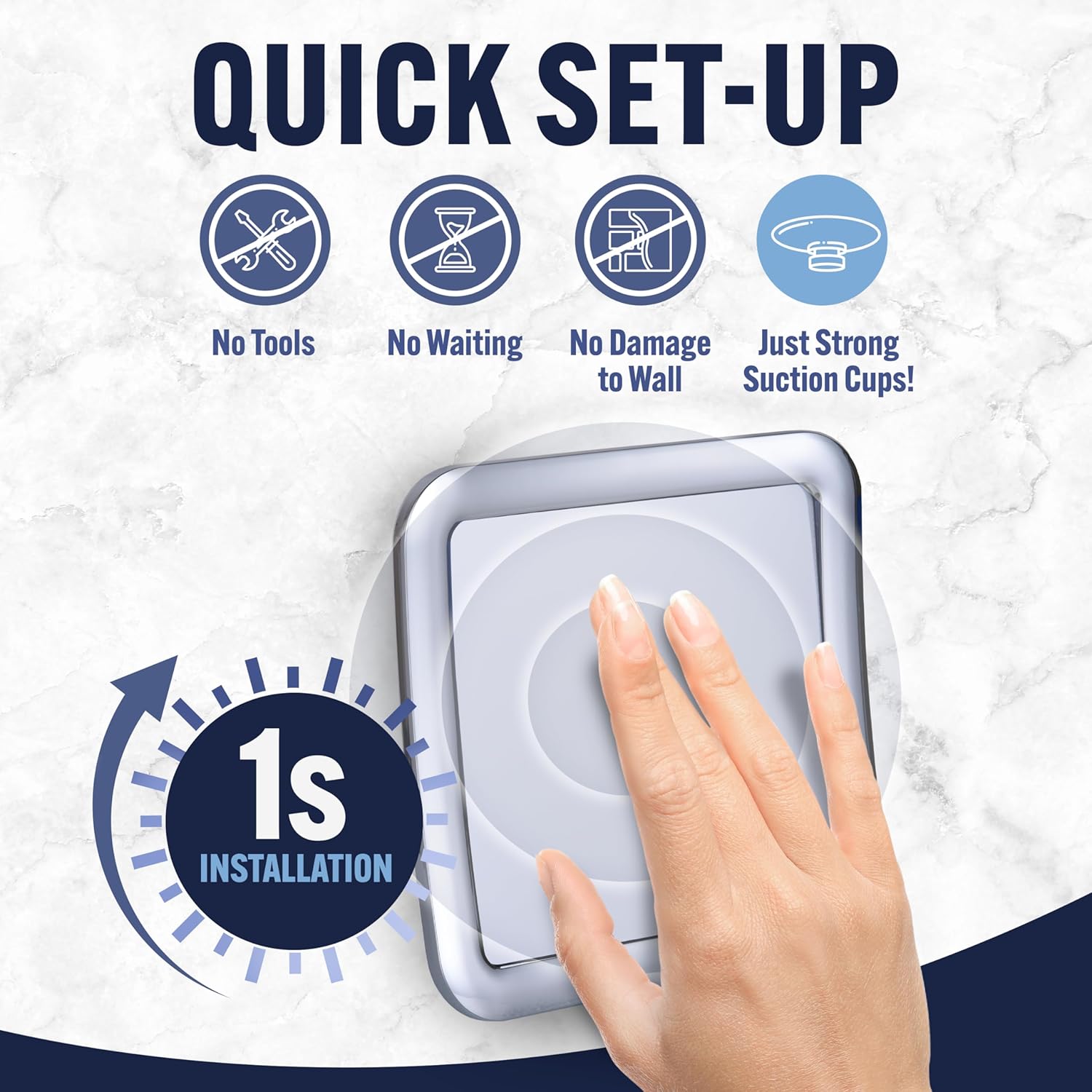 Travel Shower Mirror - Small Fogless Triple Suction