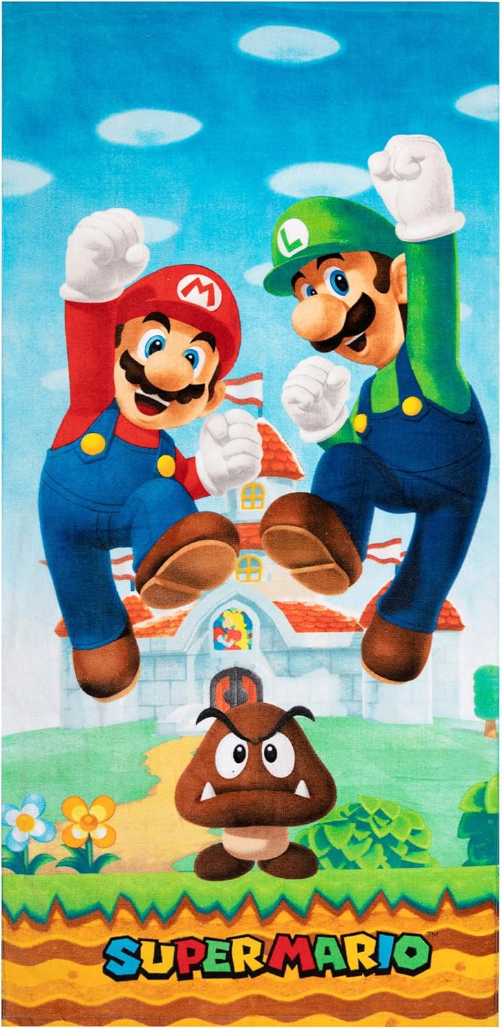 Franco Super Mario Official Nintendo Kids Super Soft Cotton BathPoolBeach Towel