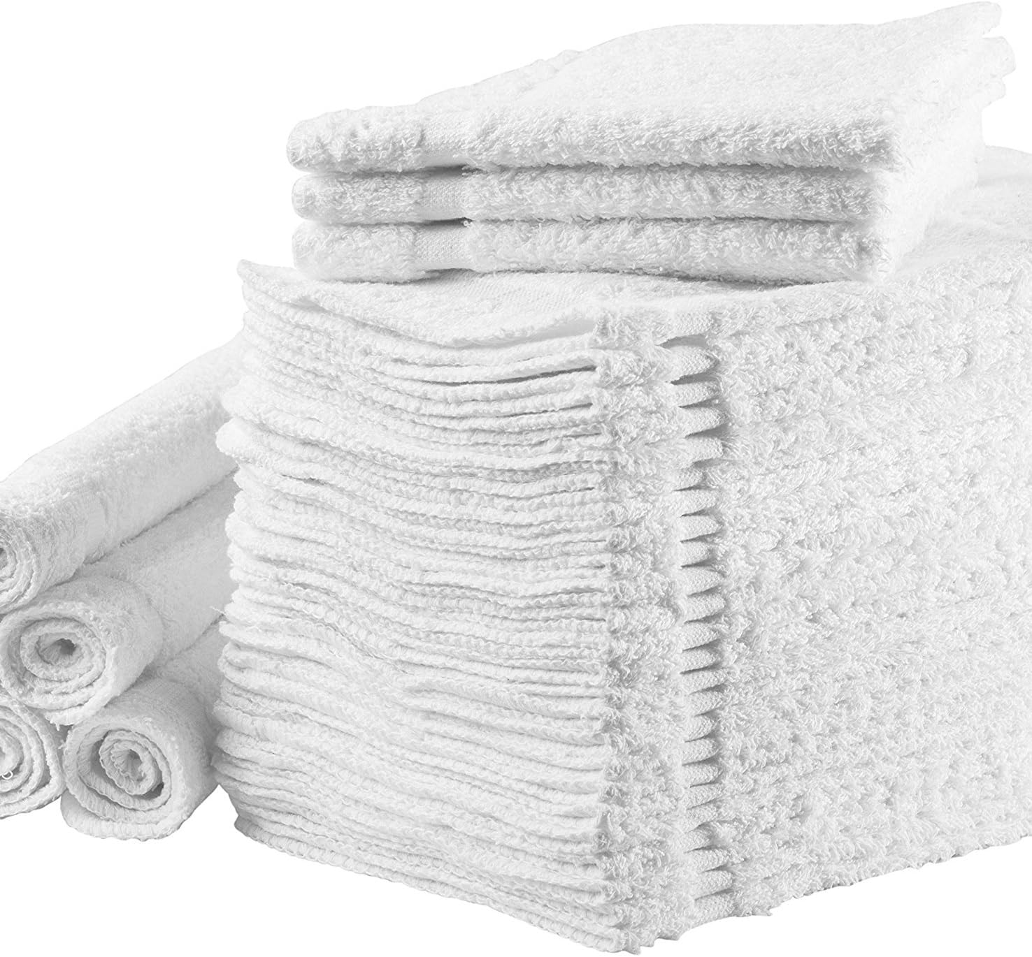 12x12 White Washcloth Set Premium 100 Cotton Soft and Absorbent
