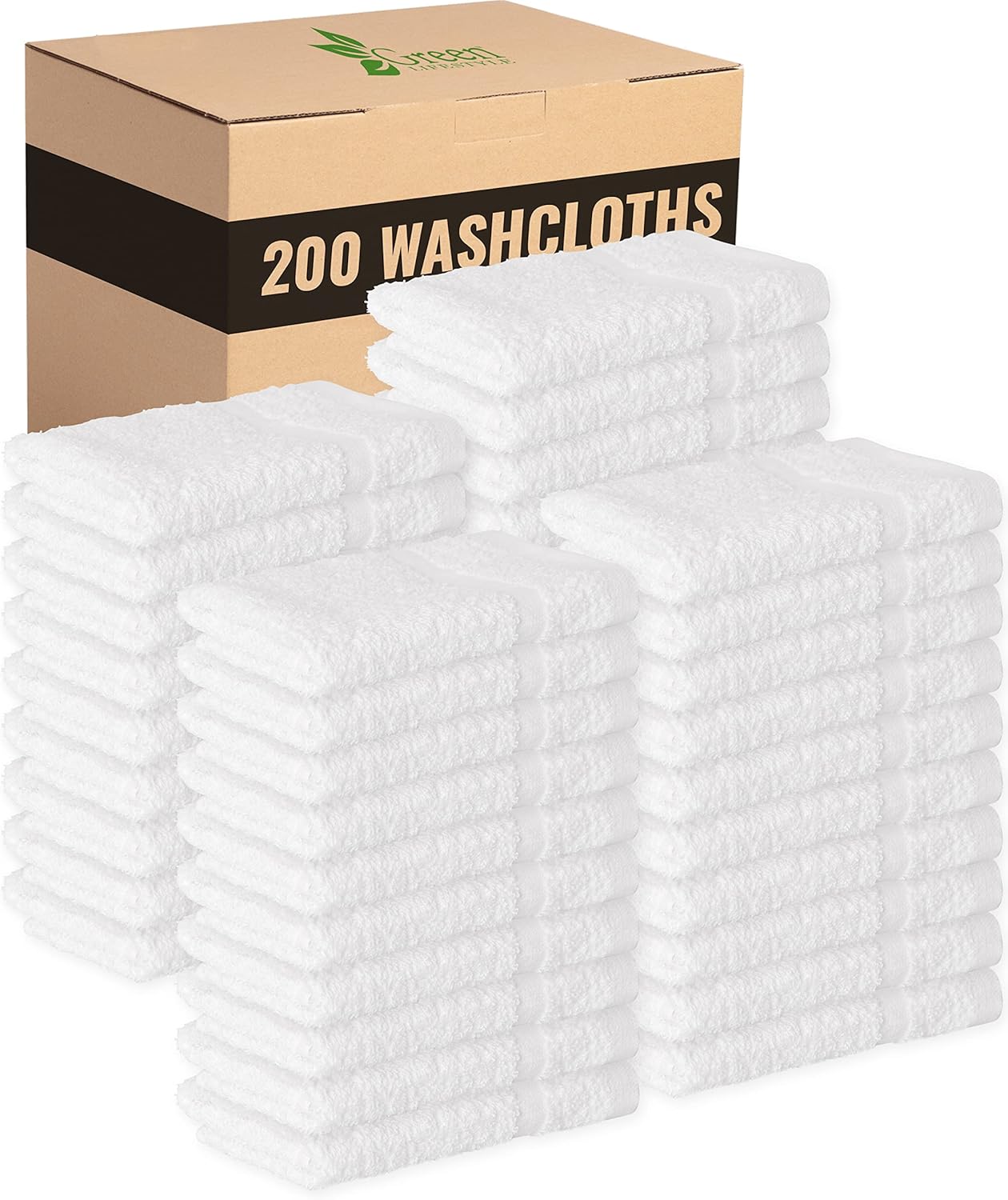 Green Lifestyle Washcloth Set - 100 Cotton 12x12