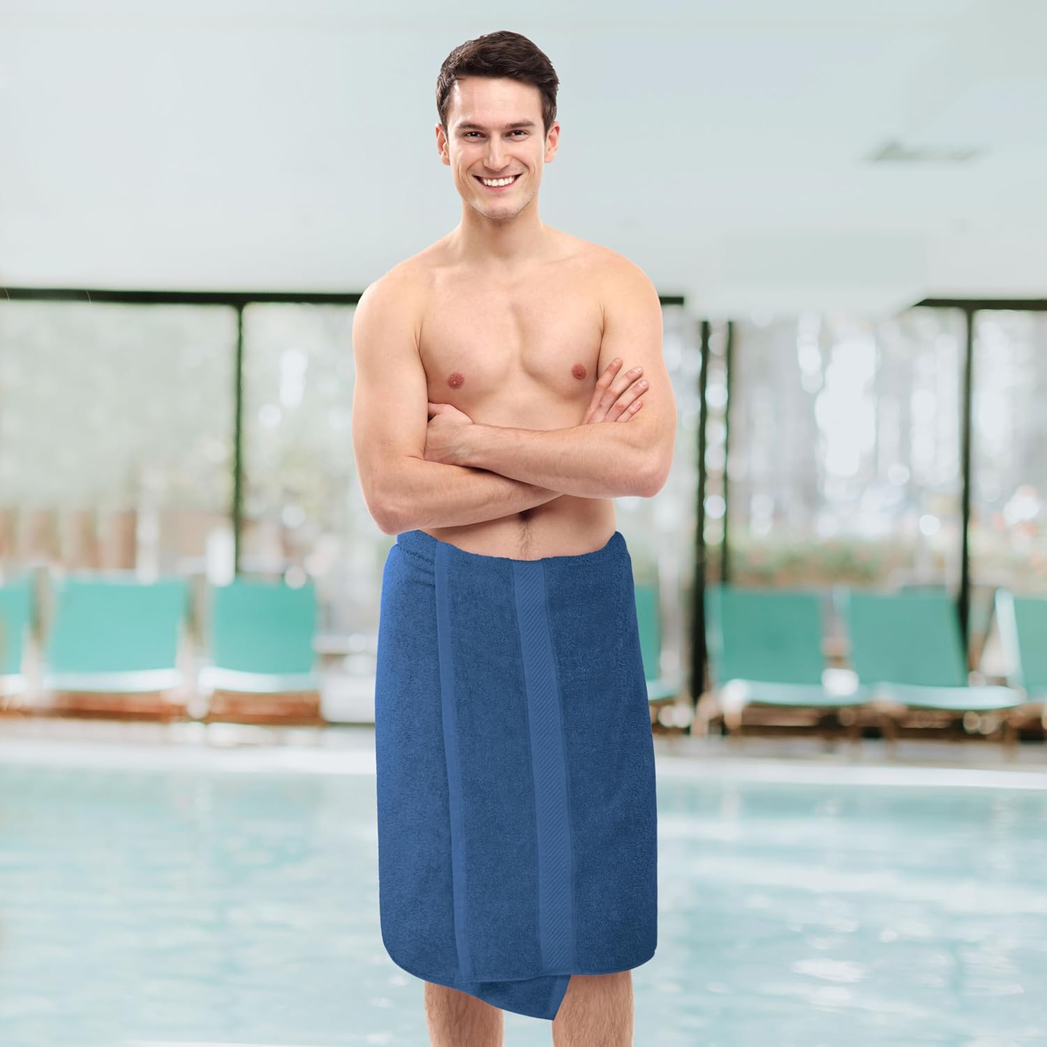 Utopia Medium Bath Towels Set 100 Cotton Quick Drying and Absorbent Navy