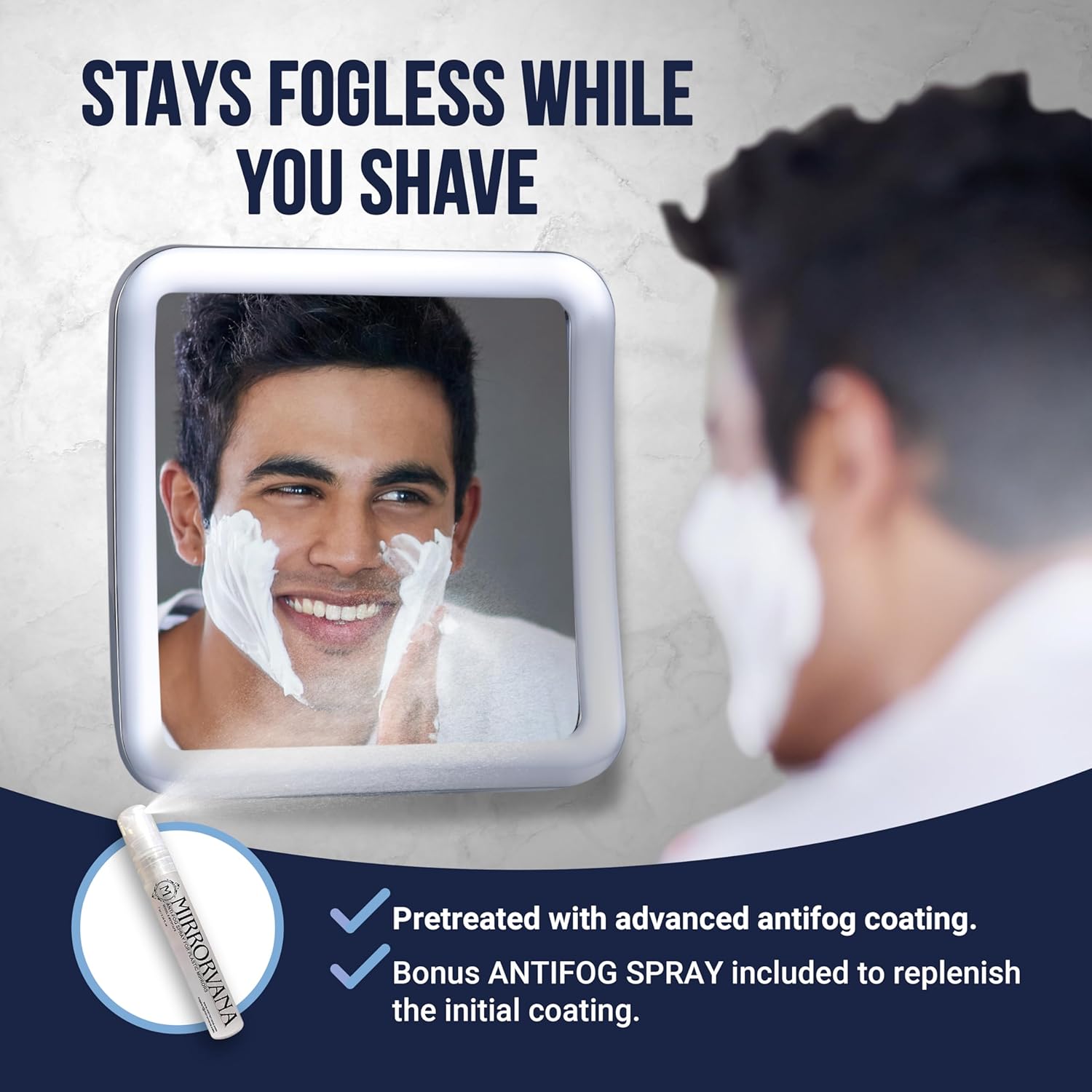 Travel Shower Mirror - Small Fogless Triple Suction