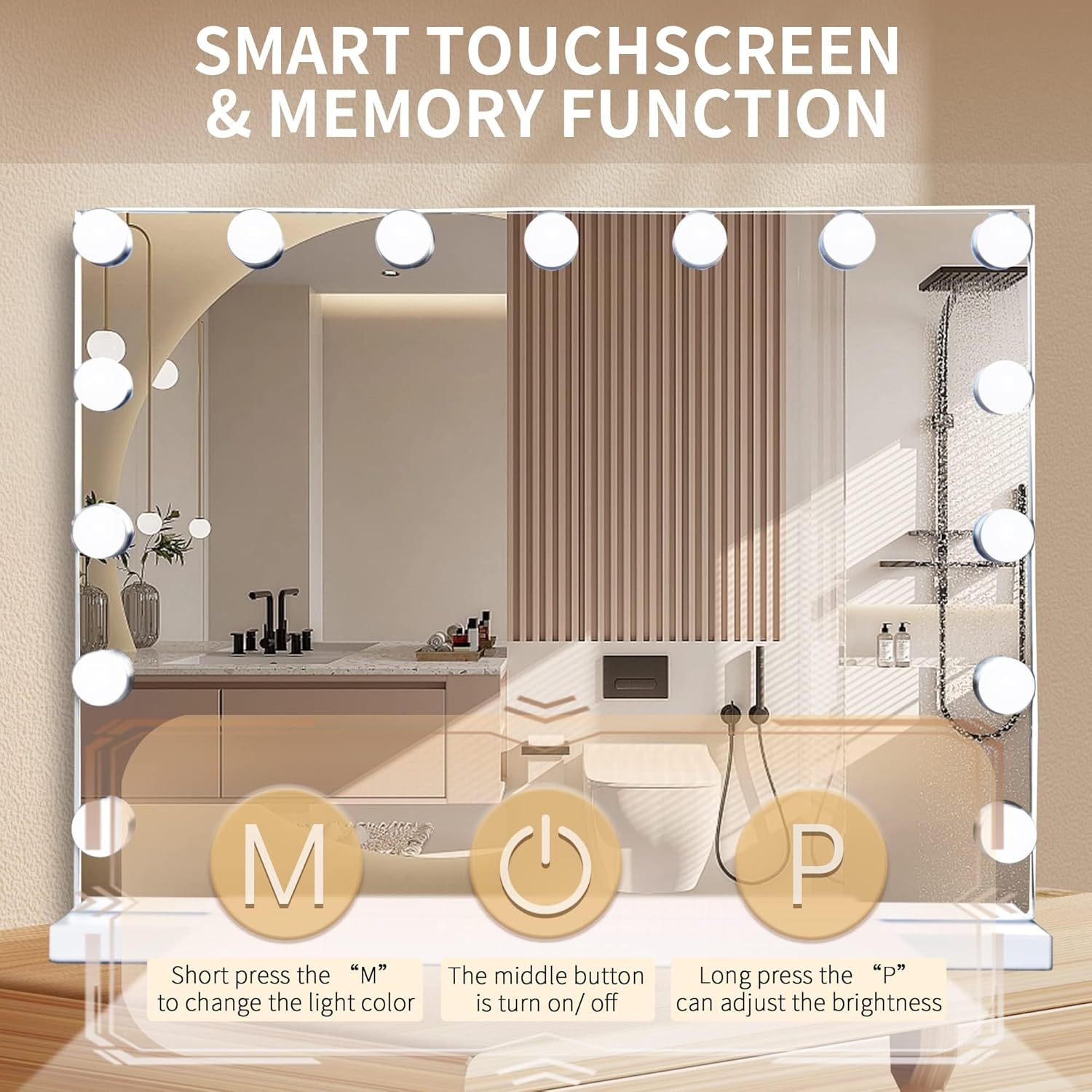 10X LED Vanity Mirror with Color Light